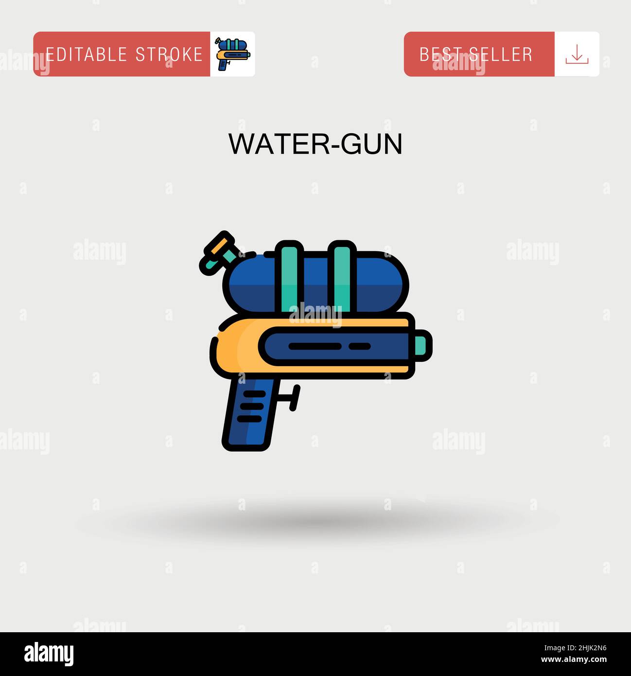 Icône vecteur simple pistolet à eau. Illustration de Vecteur