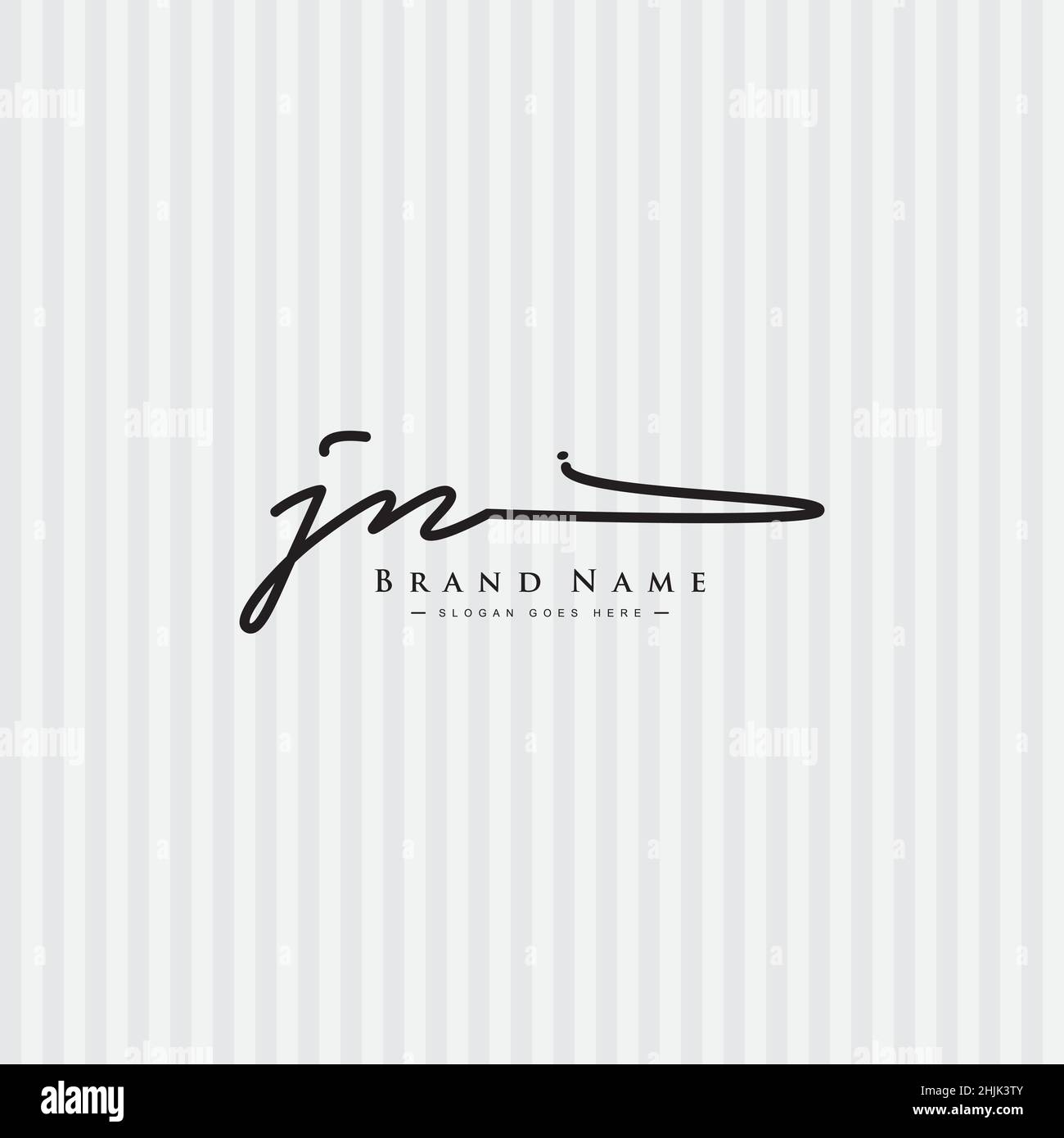 Lettre initiale logo JN - logo de style Signature manuscrit - logo vectoriel simple en style Signature pour initiales Illustration de Vecteur