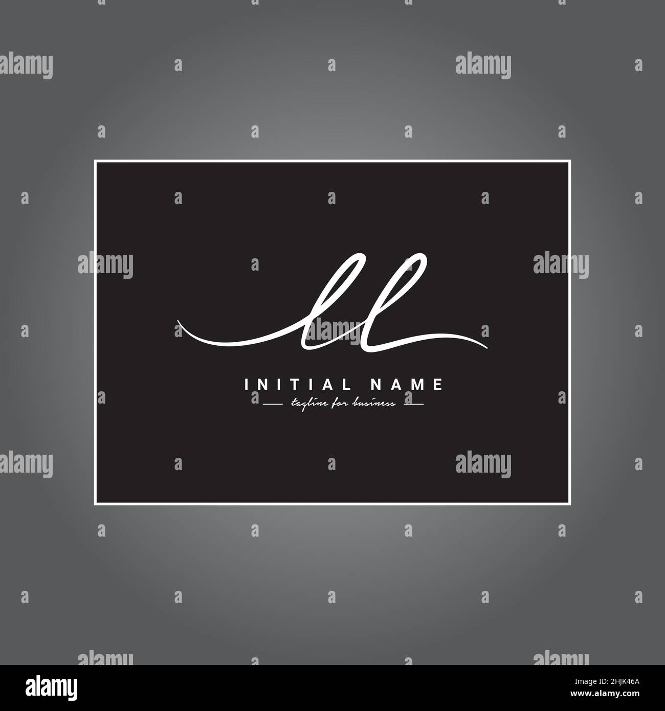 Lettre initiale logo LL - logo Signature dessiné à la main - logo vectoriel simple dans le style Signature pour les initiales Illustration de Vecteur