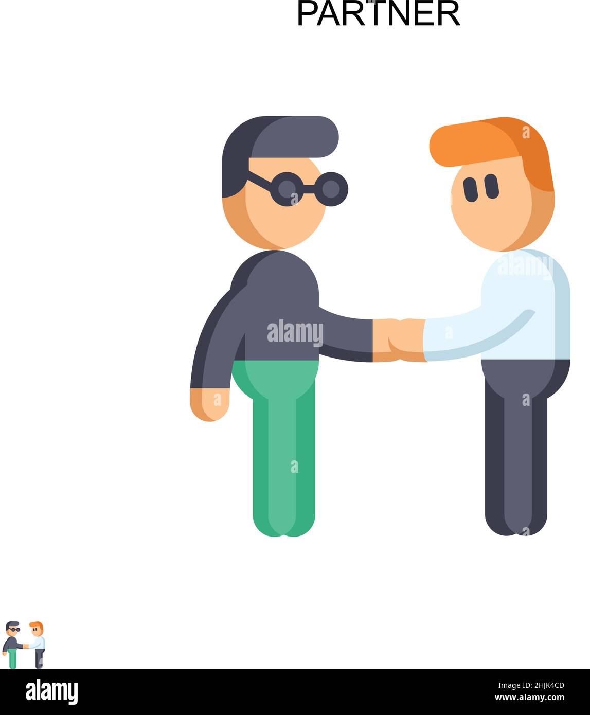 Icône de vecteur simple partenaire.Modèle de conception de symbole d'illustration pour élément d'interface utilisateur Web mobile. Illustration de Vecteur