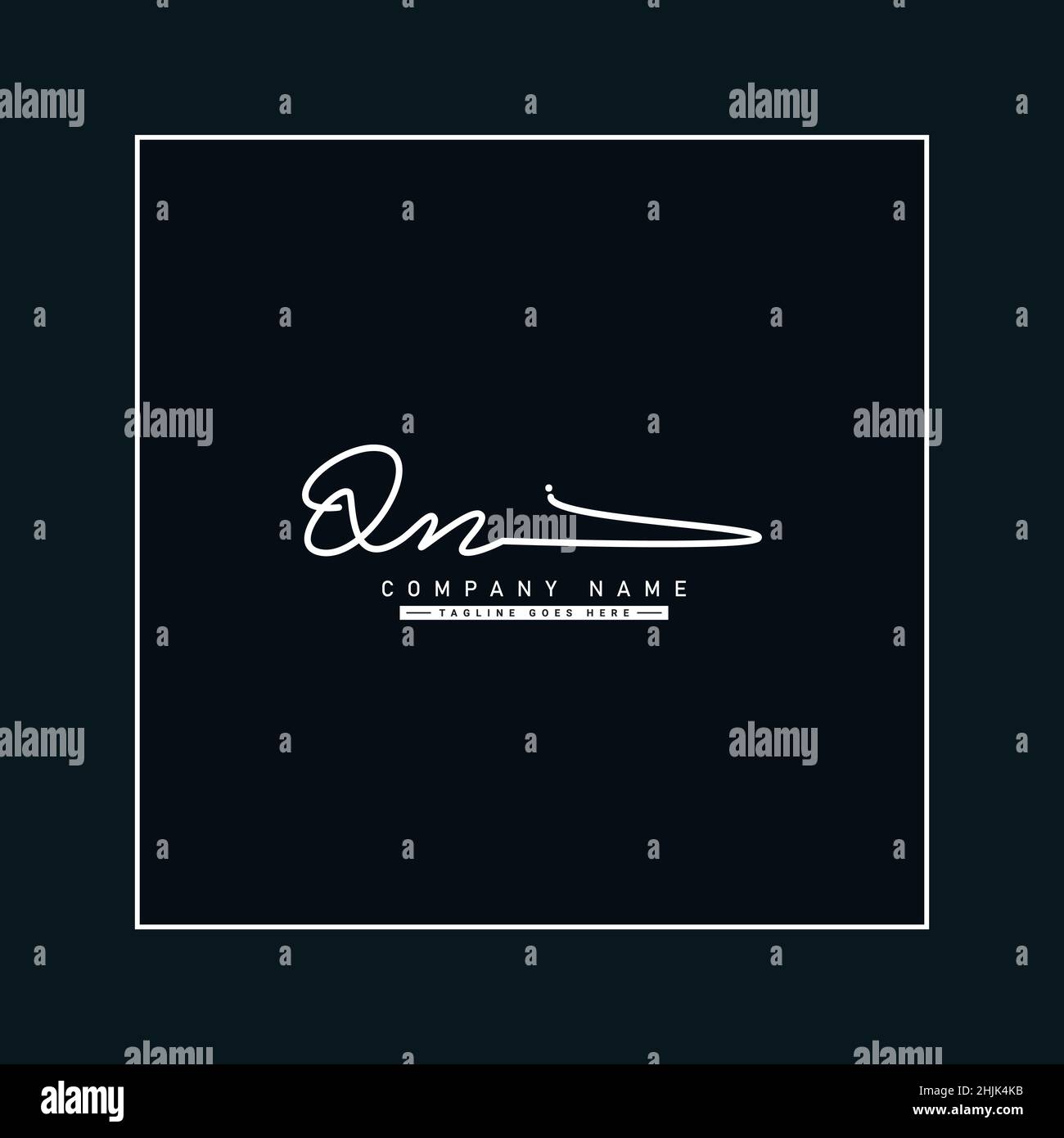 Lettre initiale logo QN - logo Signature dessiné à la main - logo vectoriel simple en style Signature pour les initiales Illustration de Vecteur