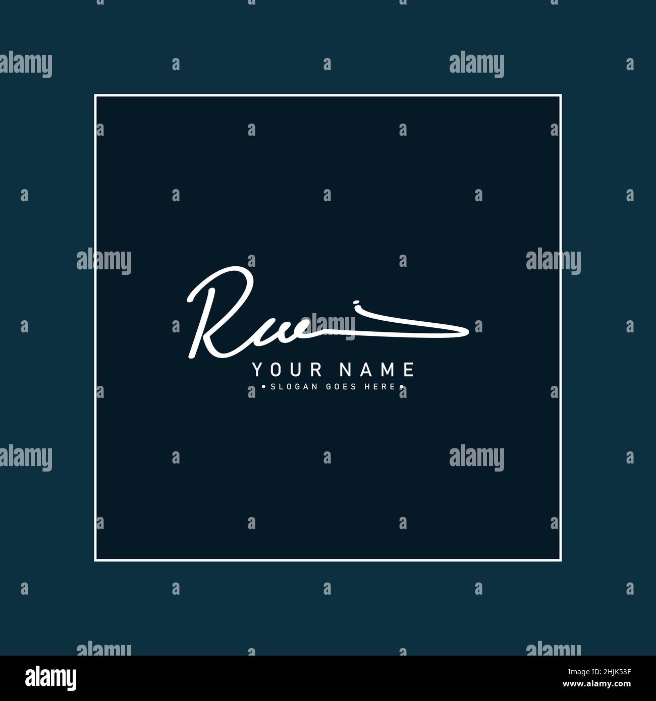 Logo initial lettre RW - logo Signature dessiné à la main - logo simple Vector dans le style Signature pour les initiales Illustration de Vecteur