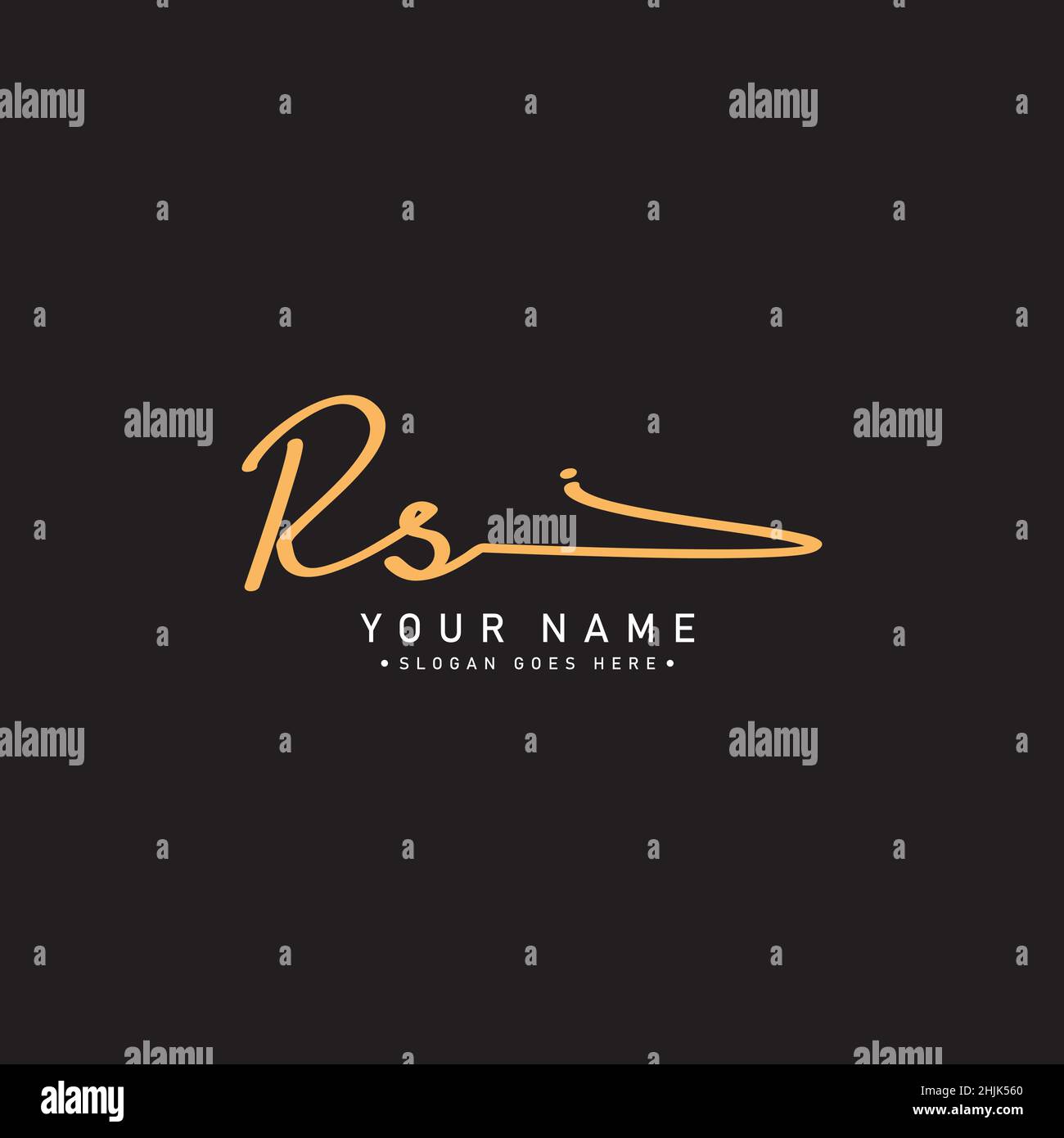 Lettre initiale logo RS - logo de signature manuscrite - logo vectoriel simple en style signature pour initiales Illustration de Vecteur