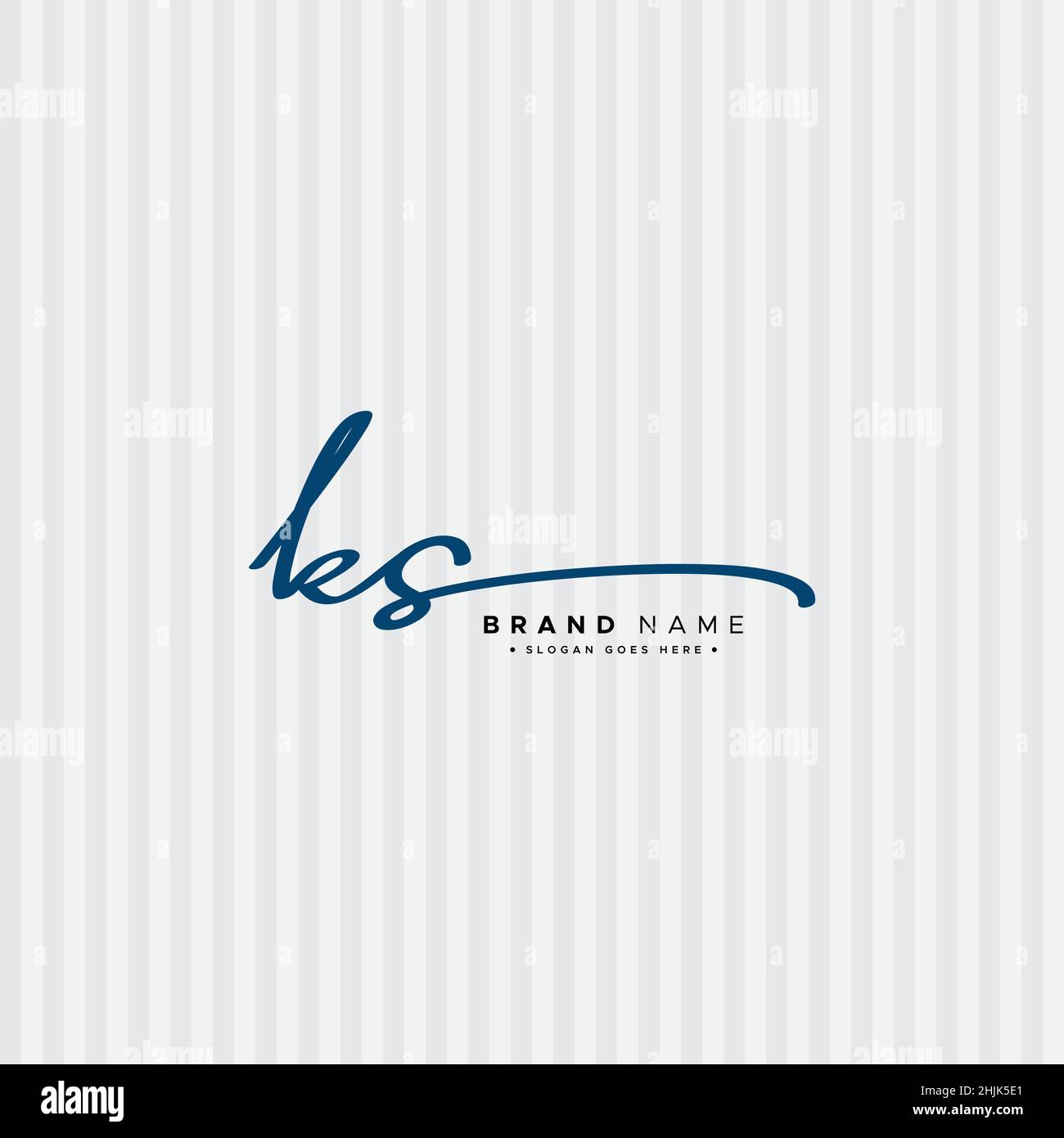 Lettre initiale logo KS - Signature manuscrite logo - simple logo Vector dans le style Signature pour les initiales Illustration de Vecteur