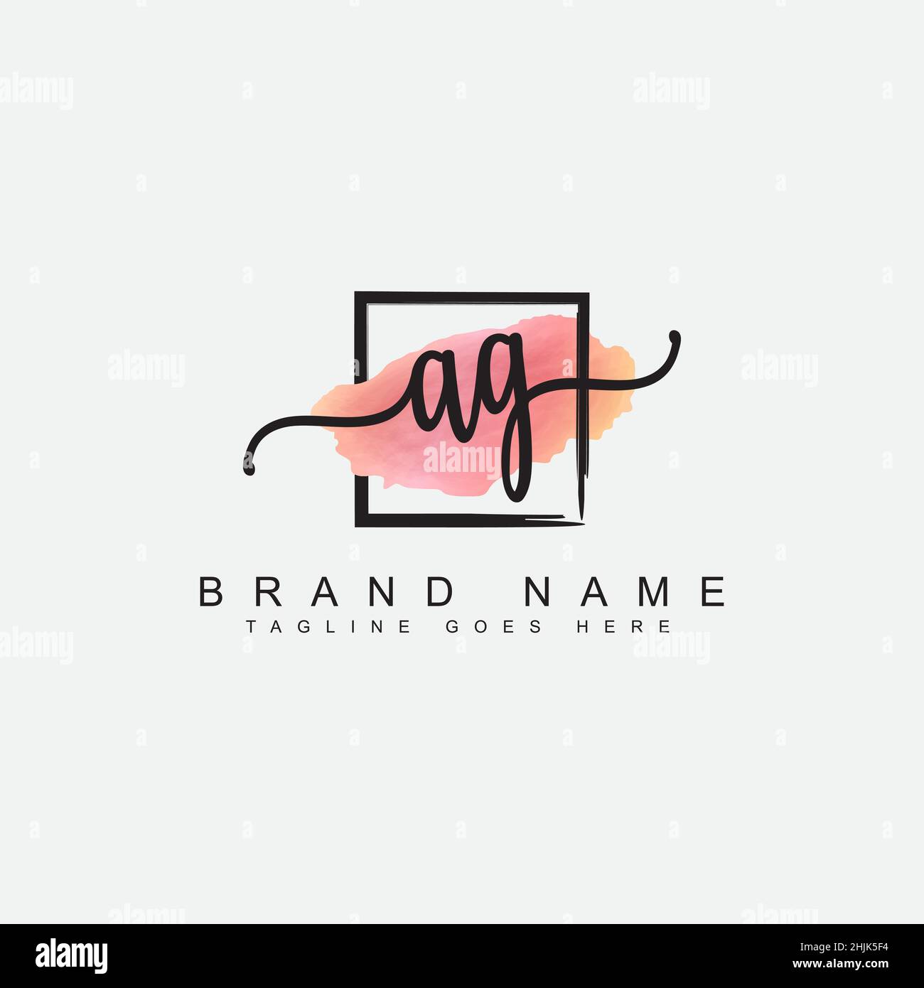 Logo initial Letter AG - logo Signature dessiné à la main - logo simple Vector dans le style Signature pour les initiales Illustration de Vecteur