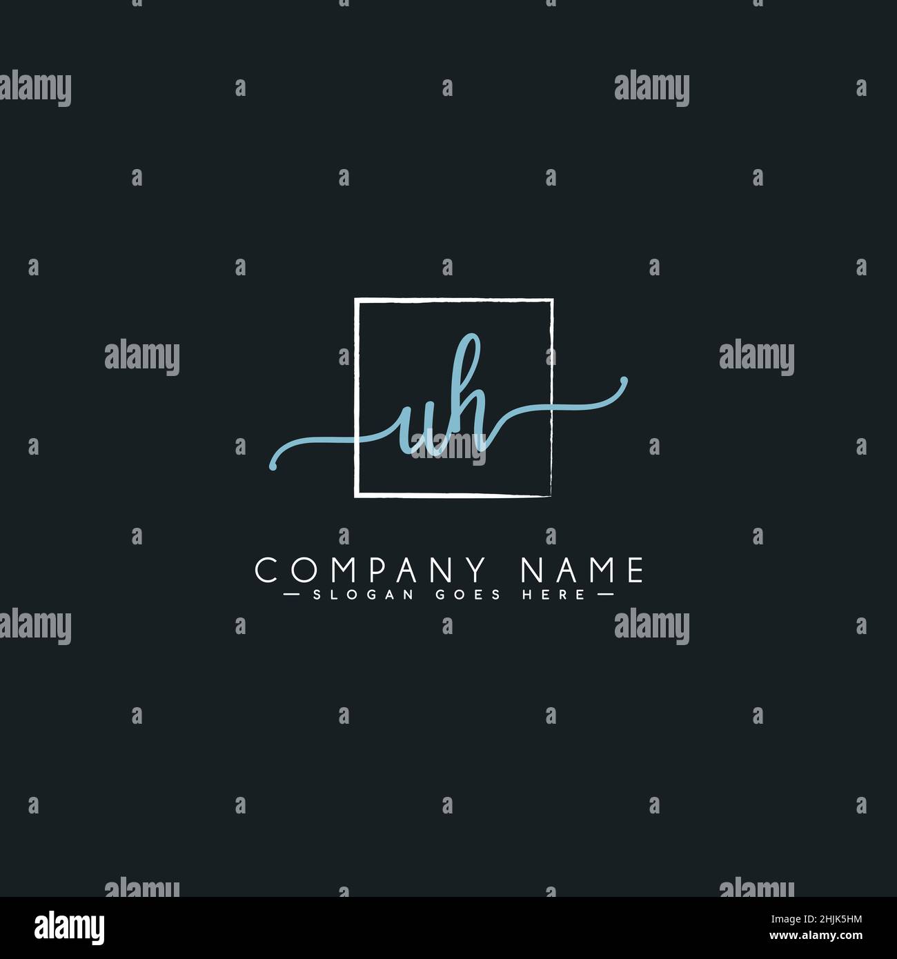Lettre initiale LOGO UH - logo Signature dessiné à la main - logo vectoriel simple dans le style Signature pour les initiales Illustration de Vecteur