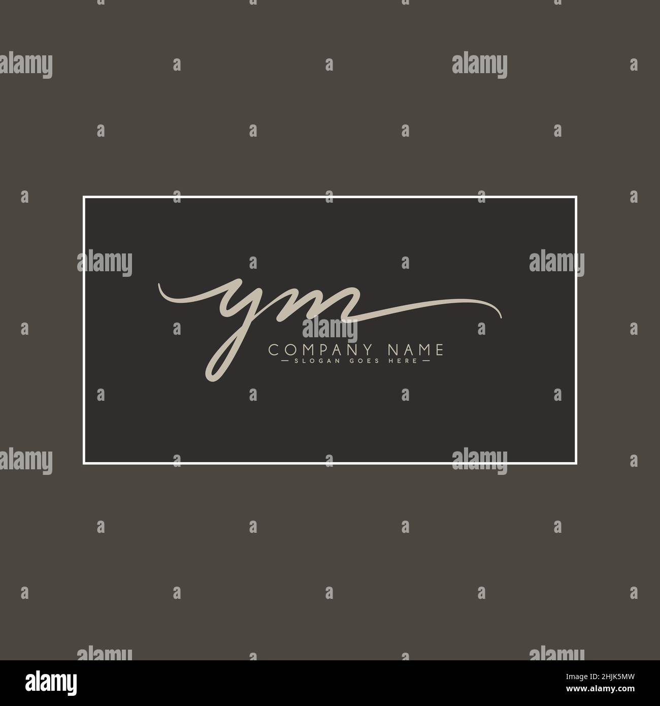 Lettre initiale logo YM - logo de style Signature dessiné à la main - logo vectoriel simple dans le style Signature pour les initiales Illustration de Vecteur
