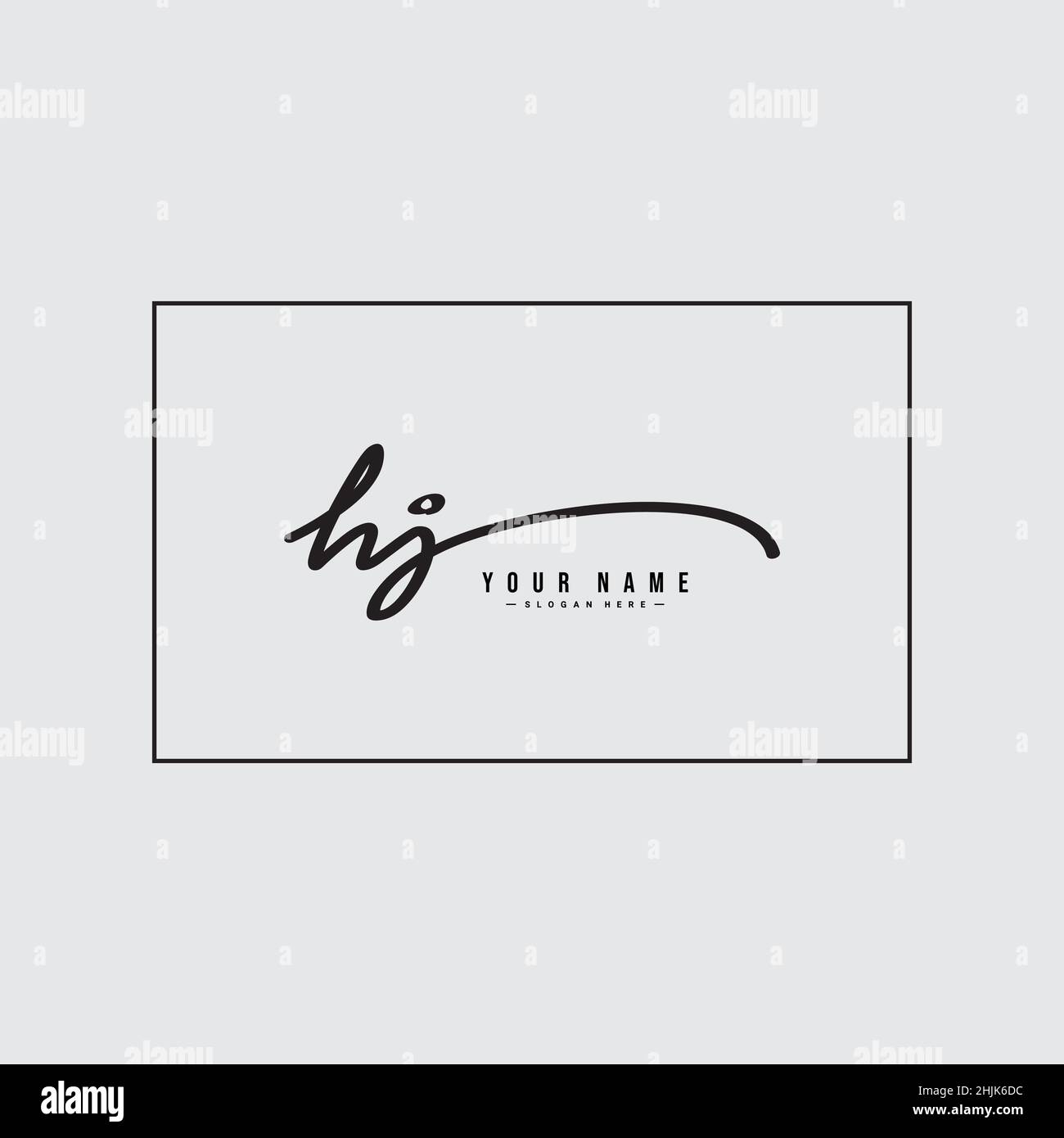 Logo HJ de la lettre initiale - logo de style Signature manuscrit - logo vectoriel simple en style Signature pour les initiales Illustration de Vecteur