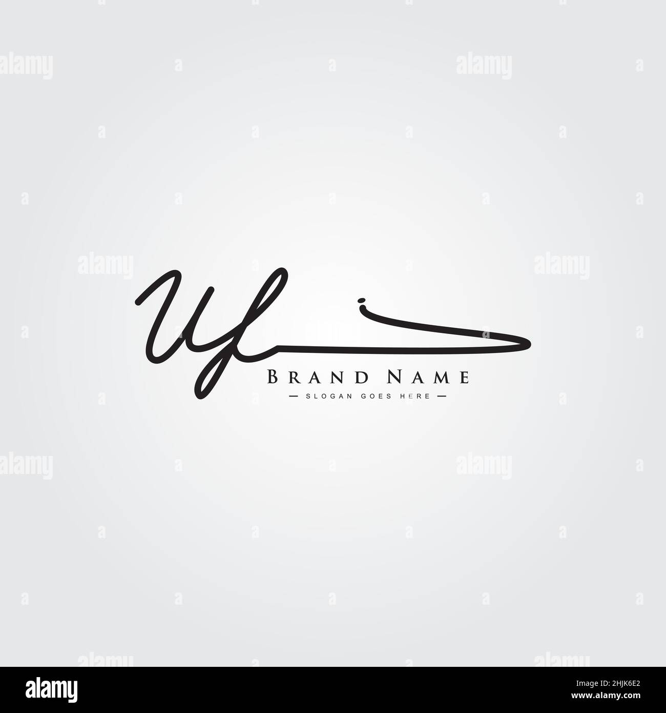 Lettre initiale logo UF - logo Signature dessiné à la main - logo vectoriel simple dans le style Signature pour les initiales Illustration de Vecteur