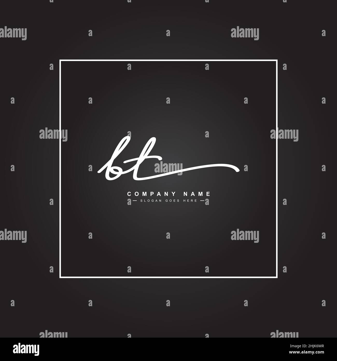 Lettre initiale logo BT - logo de signature manuscrite - logo vectoriel simple en style signature pour les initiales Illustration de Vecteur