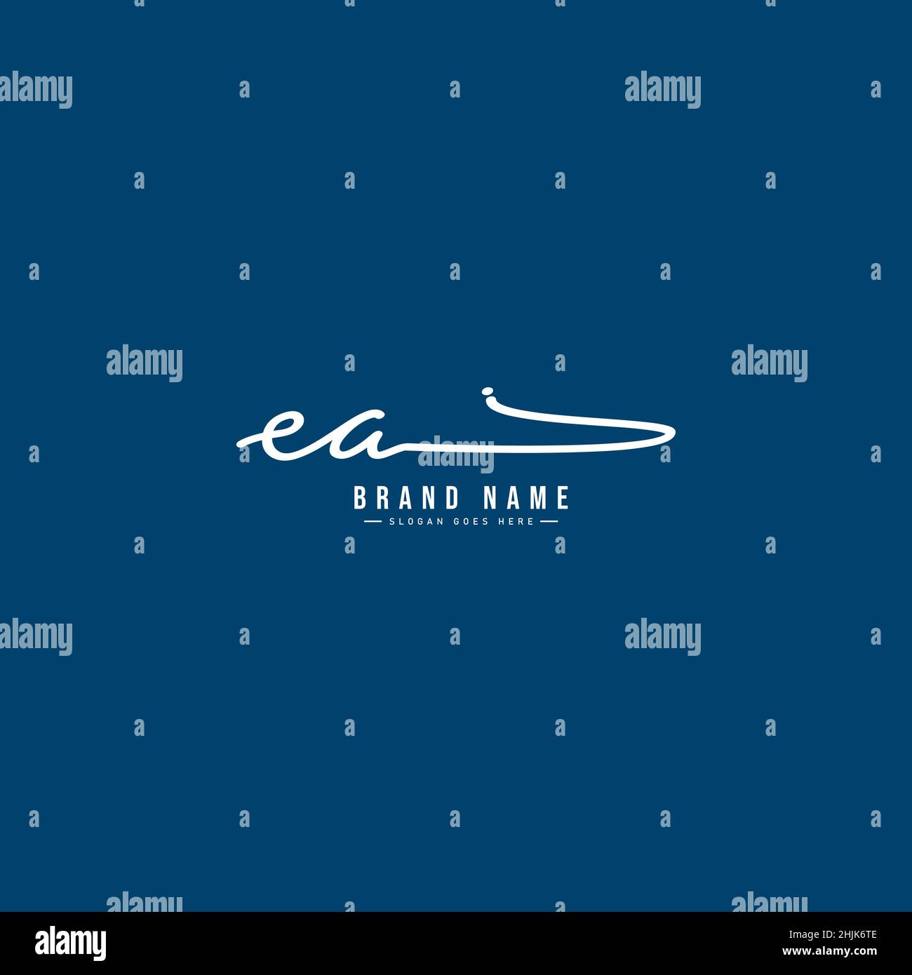 Lettre initiale logo EA - Signature manuscrite logo - simple Vector logo en style Signature pour initiales Illustration de Vecteur