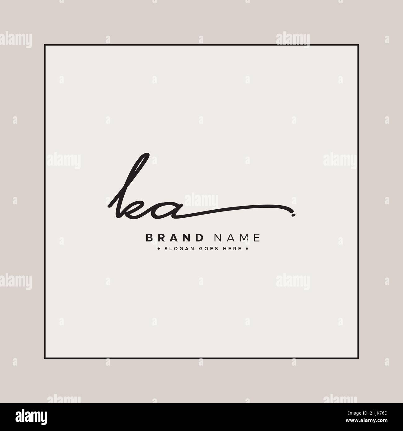 Logo KA de la lettre initiale - logo style Signature dessiné à la main - logo Vector simple dans le style Signature pour les initiales Illustration de Vecteur