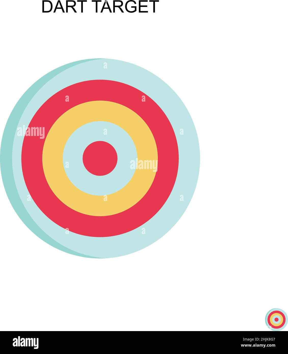 Icône vecteur simple cible DART.Modèle de conception de symbole d'illustration pour élément d'interface utilisateur Web mobile. Illustration de Vecteur