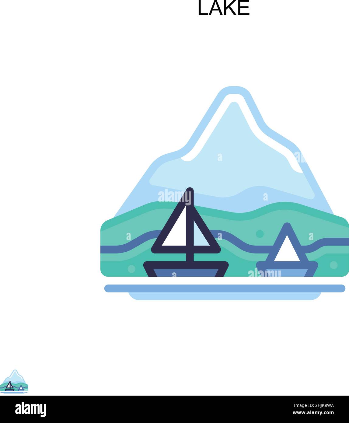 Icône vecteur simple lac.Modèle de conception de symbole d'illustration pour élément d'interface utilisateur Web mobile. Illustration de Vecteur