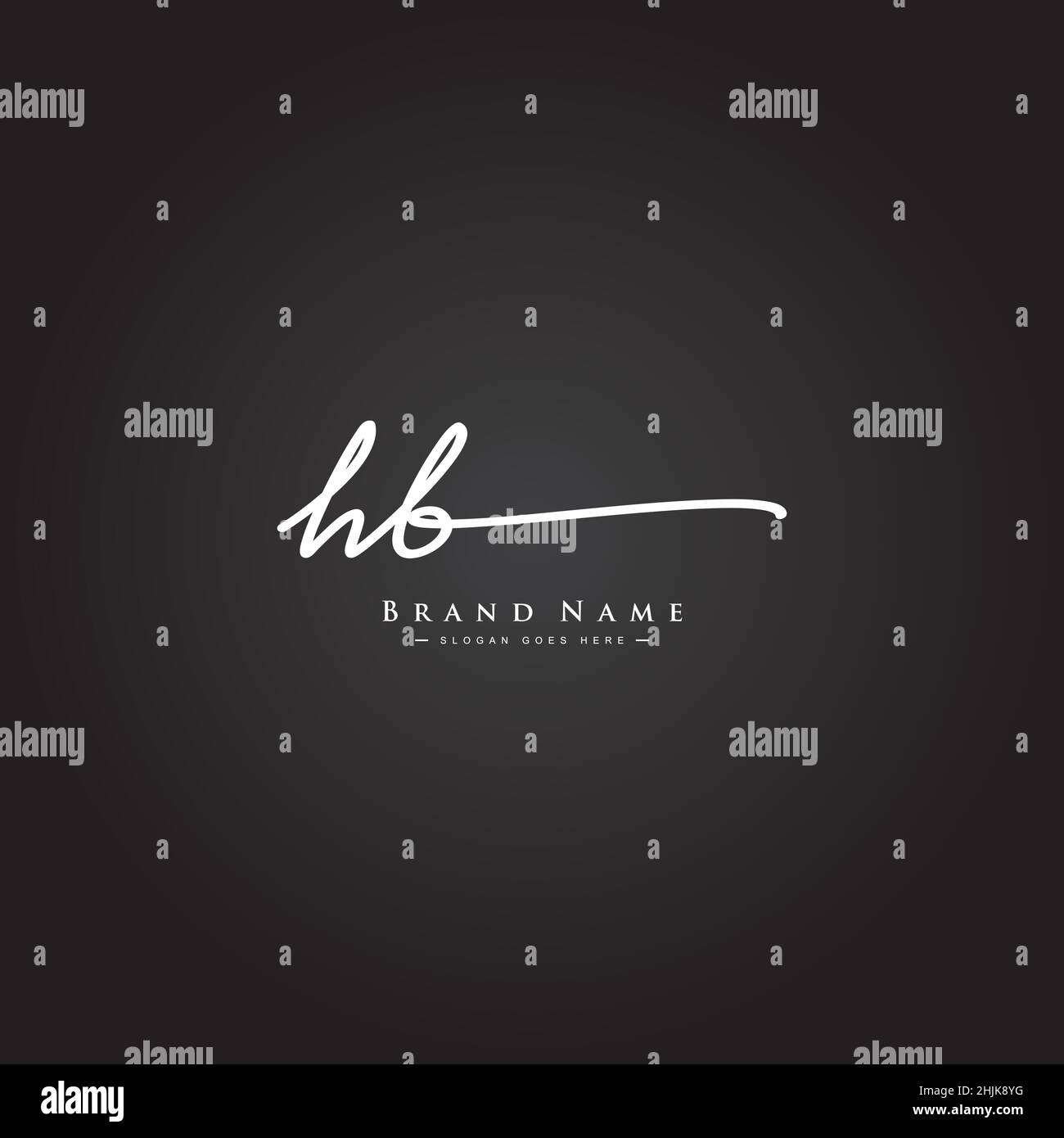 Lettre initiale logo HB - logo Signature dessiné à la main - logo vectoriel simple dans le style Signature pour les initiales Illustration de Vecteur