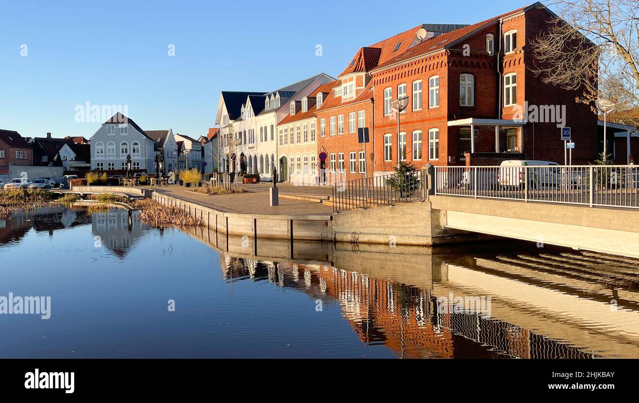 Voyage lent Danemark: Entrée dans la ville de Tønder de l'est Banque D'Images