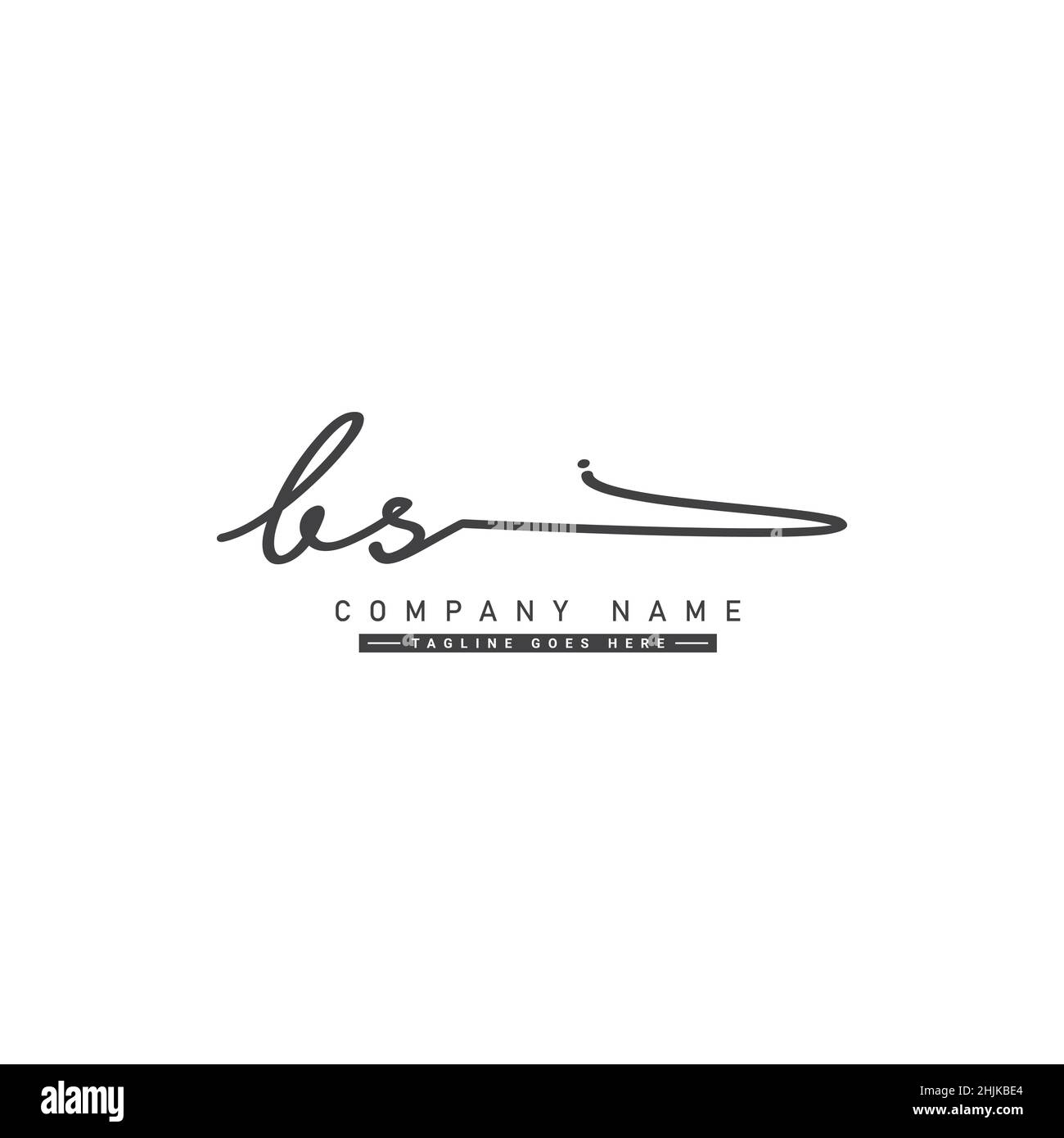 Lettre initiale logo BS - logo Signature manuscrite - logo vectoriel ...