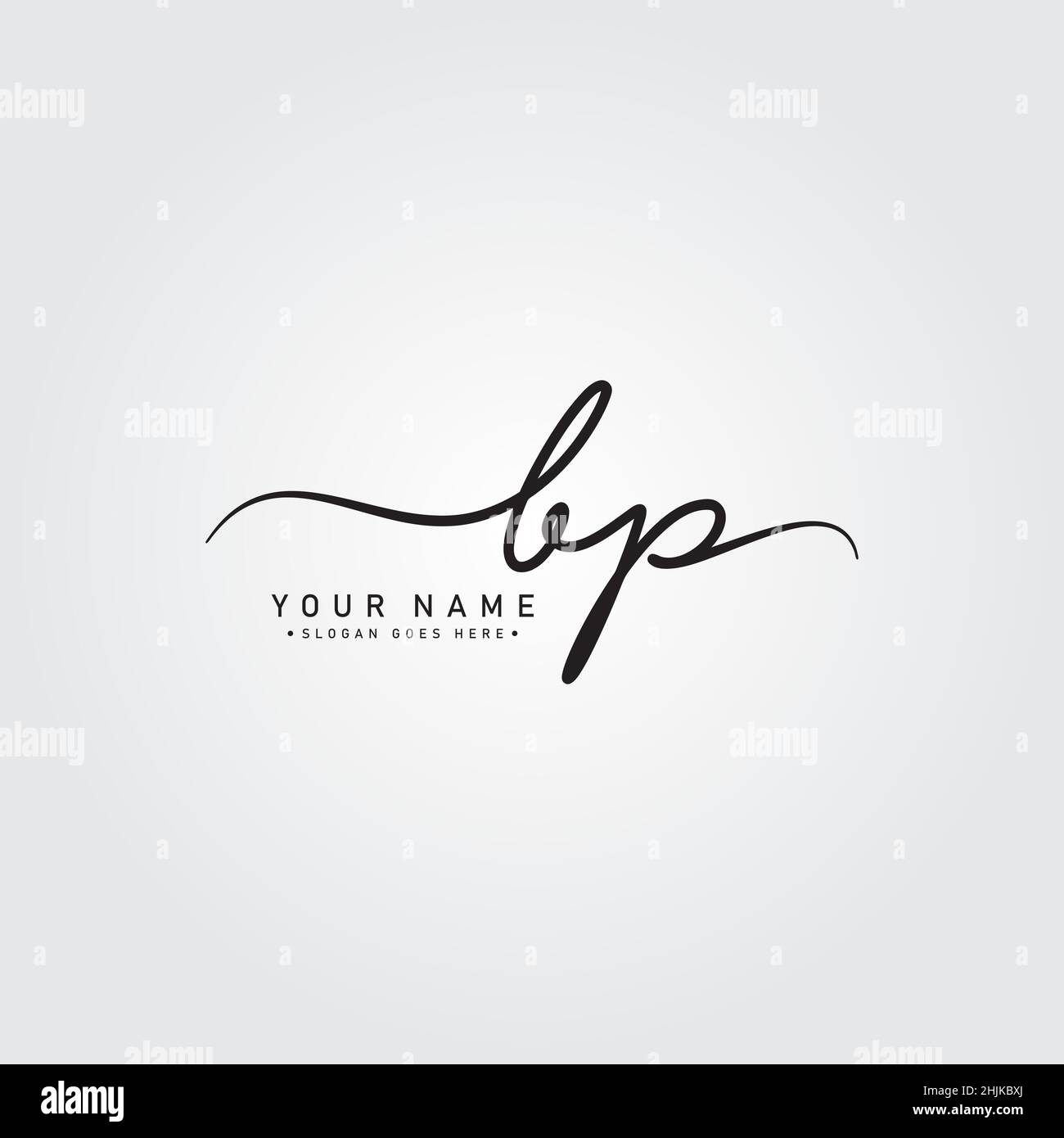 Lettre initiale logo BP - logo de style Signature dessiné à la main - logo vectoriel simple en style Signature pour les initiales Illustration de Vecteur