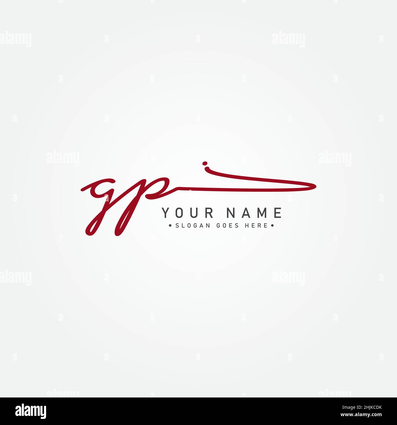 Logo initial lettre GP - logo de signature manuscrite - logo simple Vector dans le style Signature pour les initiales Illustration de Vecteur