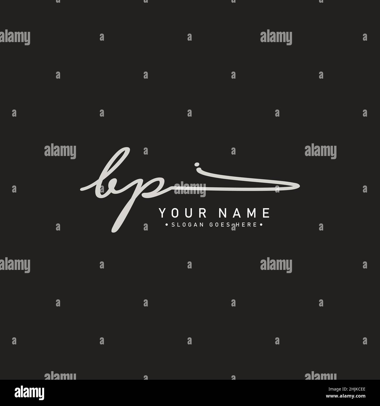 Lettre initiale logo BP - logo Signature dessiné à la main - logo vectoriel simple en style Signature pour les initiales Illustration de Vecteur