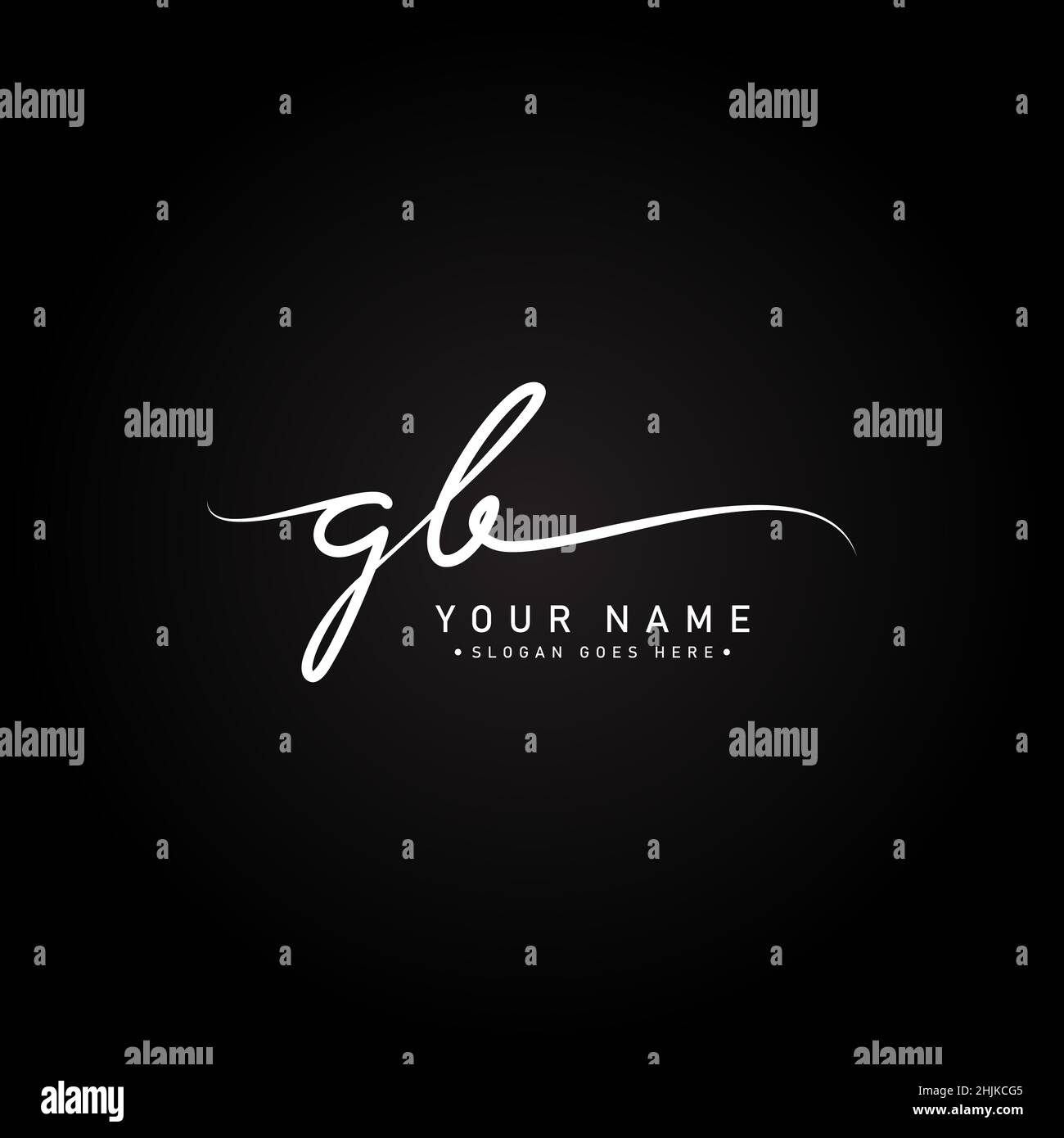 Logo initial lettre GB - logo de style Signature dessiné à la main - logo vectoriel simple dans le style Signature pour les initiales Illustration de Vecteur