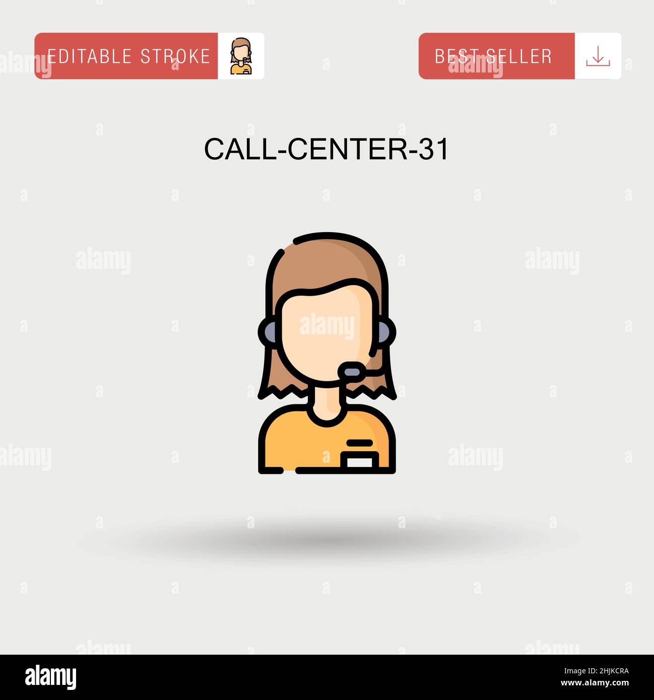 Call-Center-31 icône de vecteur simple. Illustration de Vecteur