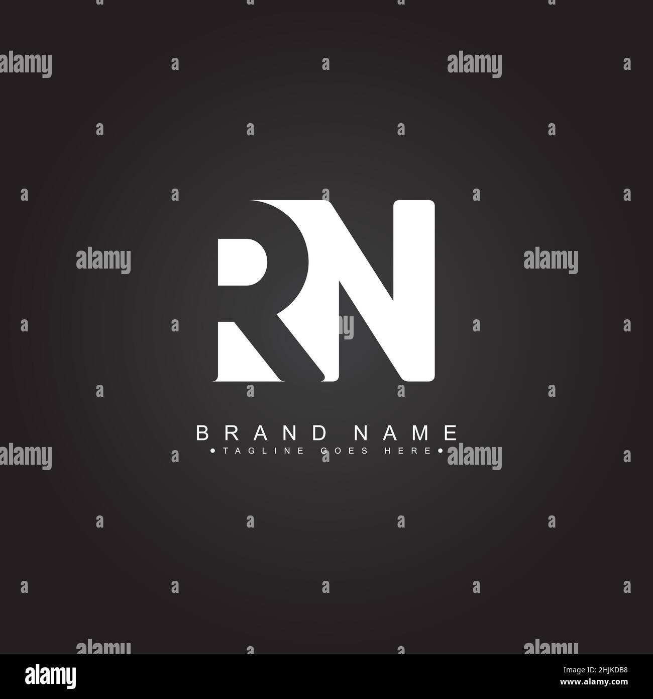 Lettre initiale logo RN - logo commercial simple pour Alphabet R et N - modèle de logo vectoriel de monogramme pour initiales de nom commercial Illustration de Vecteur