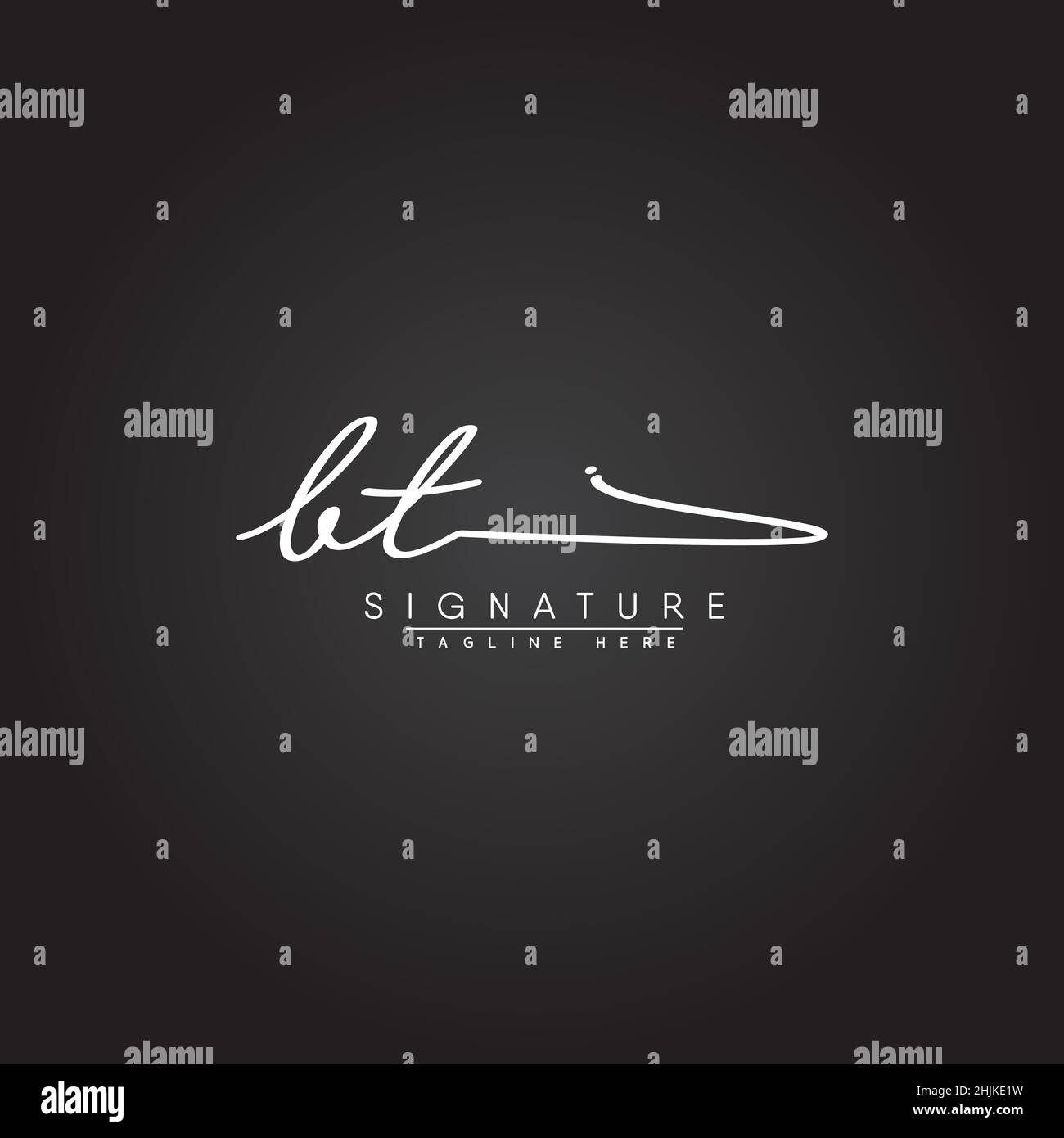 Lettre initiale logo BT - logo Signature dessiné à la main - logo vectoriel simple dans le style Signature pour les initiales Illustration de Vecteur