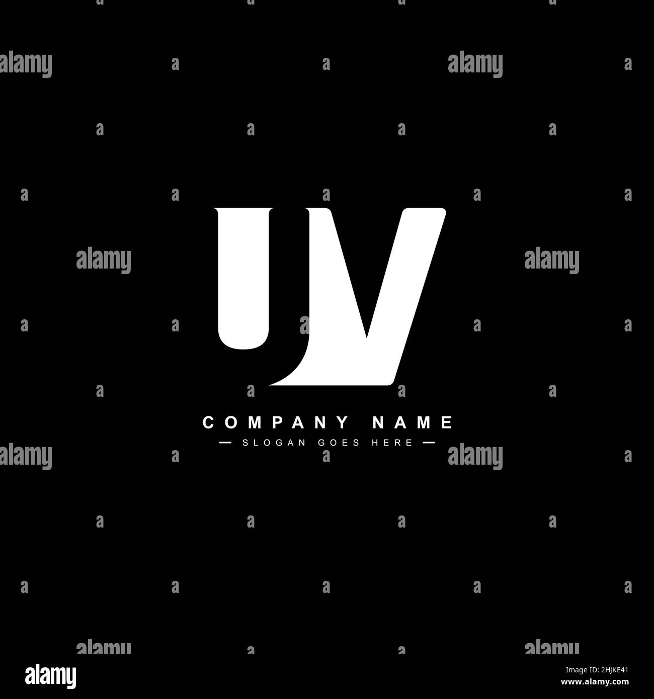 Logo commercial simple pour lettre initiale UV - logo alphabétique - modèle de logo vectoriel monogramme pour initiales de nom commercial Illustration de Vecteur