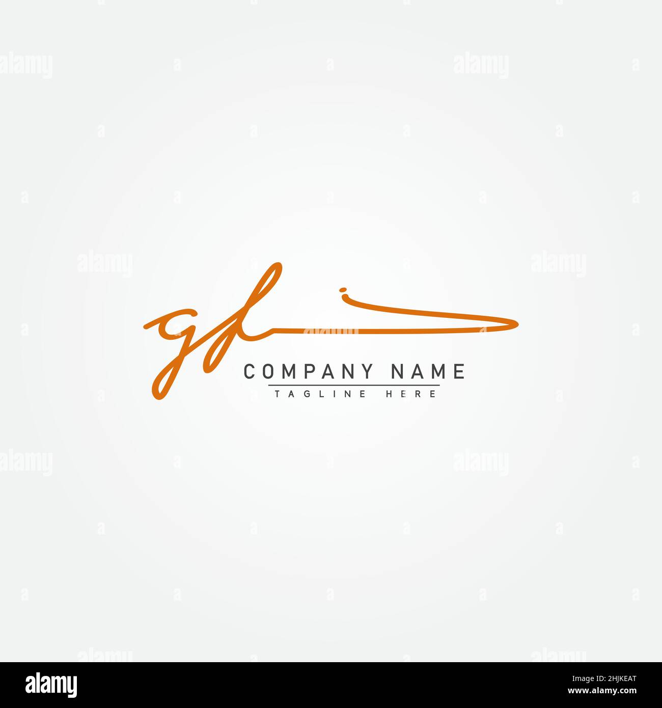 Lettre initiale logo GF - logo Signature dessiné à la main - logo vectoriel simple dans le style Signature pour les initiales Illustration de Vecteur