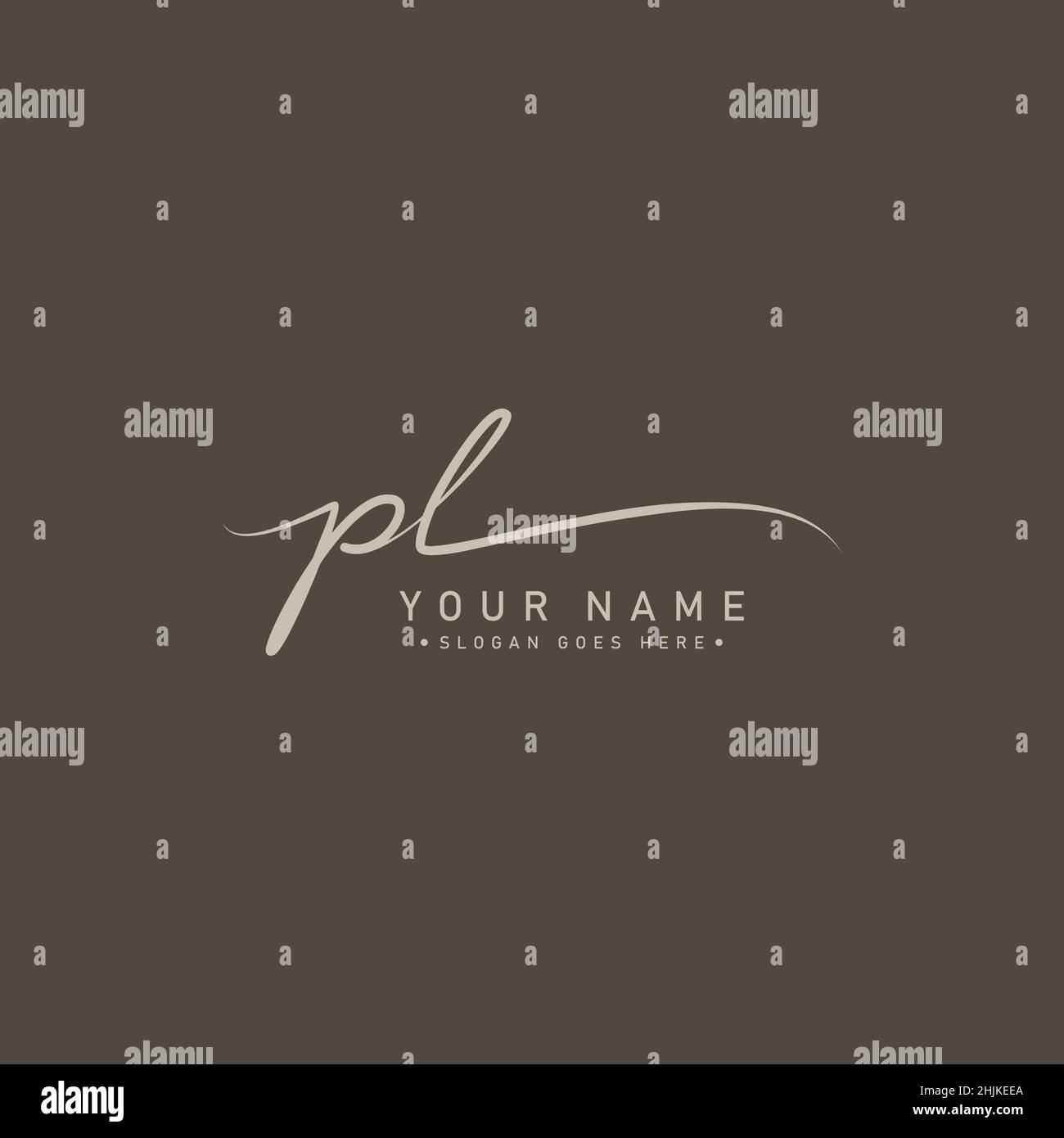 Logo initial lettre PL - logo Signature dessiné à la main - logo simple Vector dans le style Signature pour les initiales Illustration de Vecteur