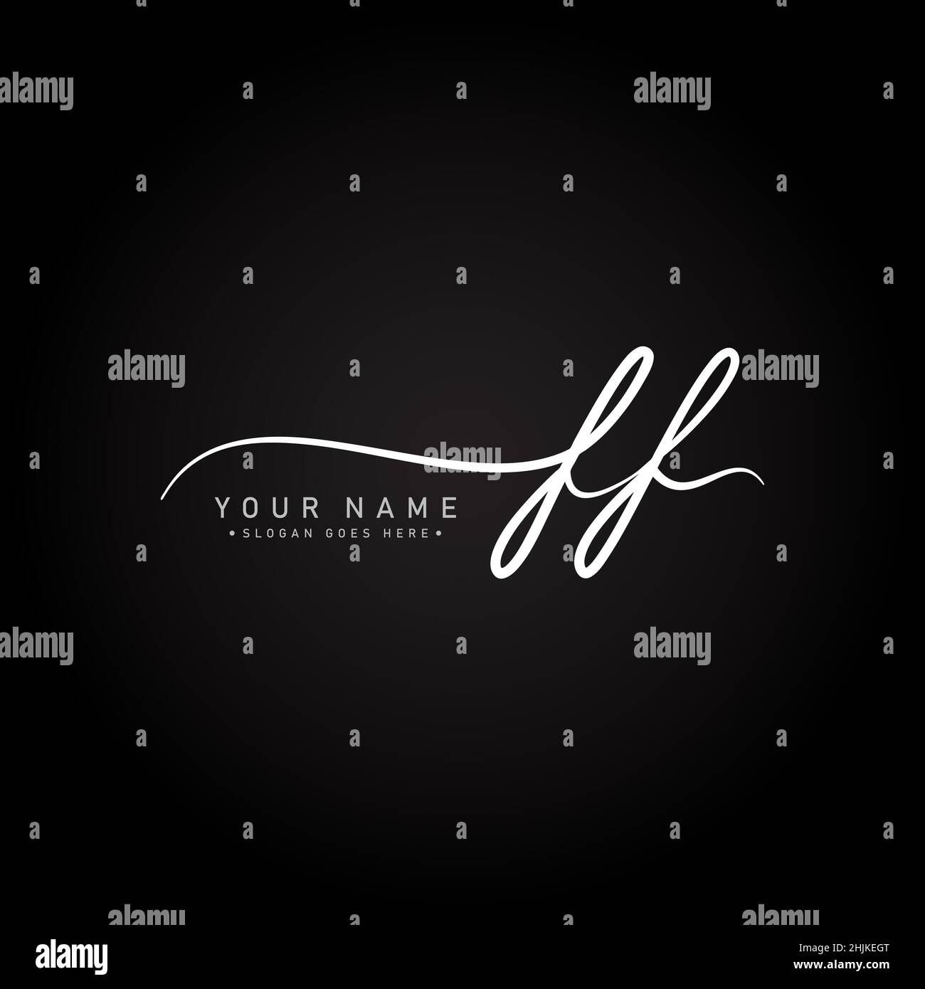 Logo lettre FF initial - logo de signature manuscrite - logo vectoriel simple en style signature pour les initiales Illustration de Vecteur