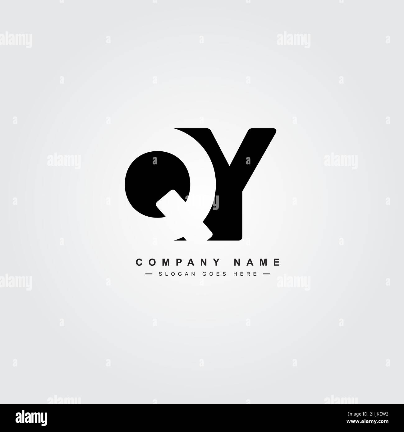 Logo minimal d'entreprise pour Alphabet QY - lettre initiale logo Q et y - modèle de logo vectoriel de monogramme pour initiales de nom d'entreprise Illustration de Vecteur