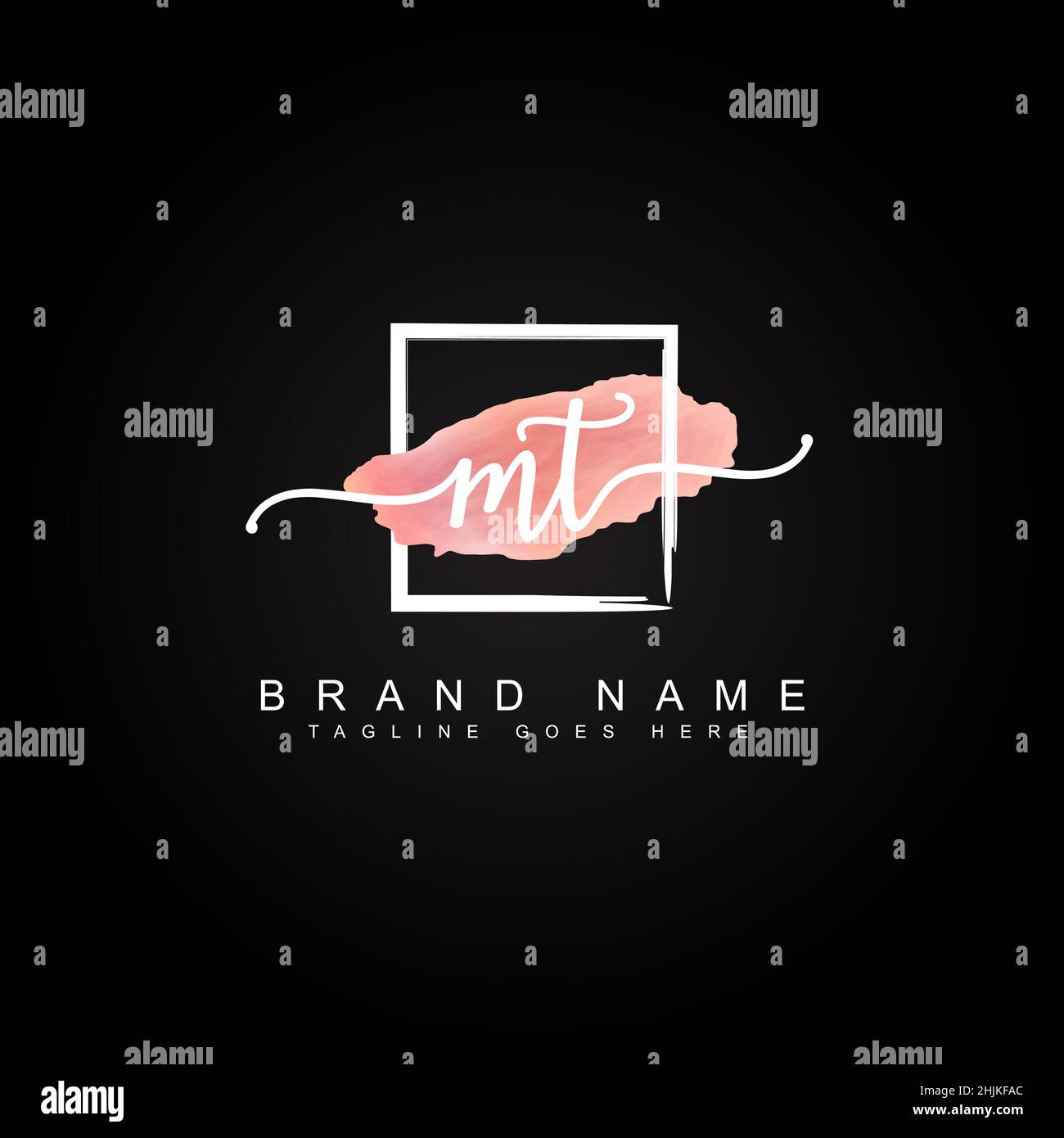 Logo lettre initiale MT - logo Signature manuscrite - logo vectoriel ...