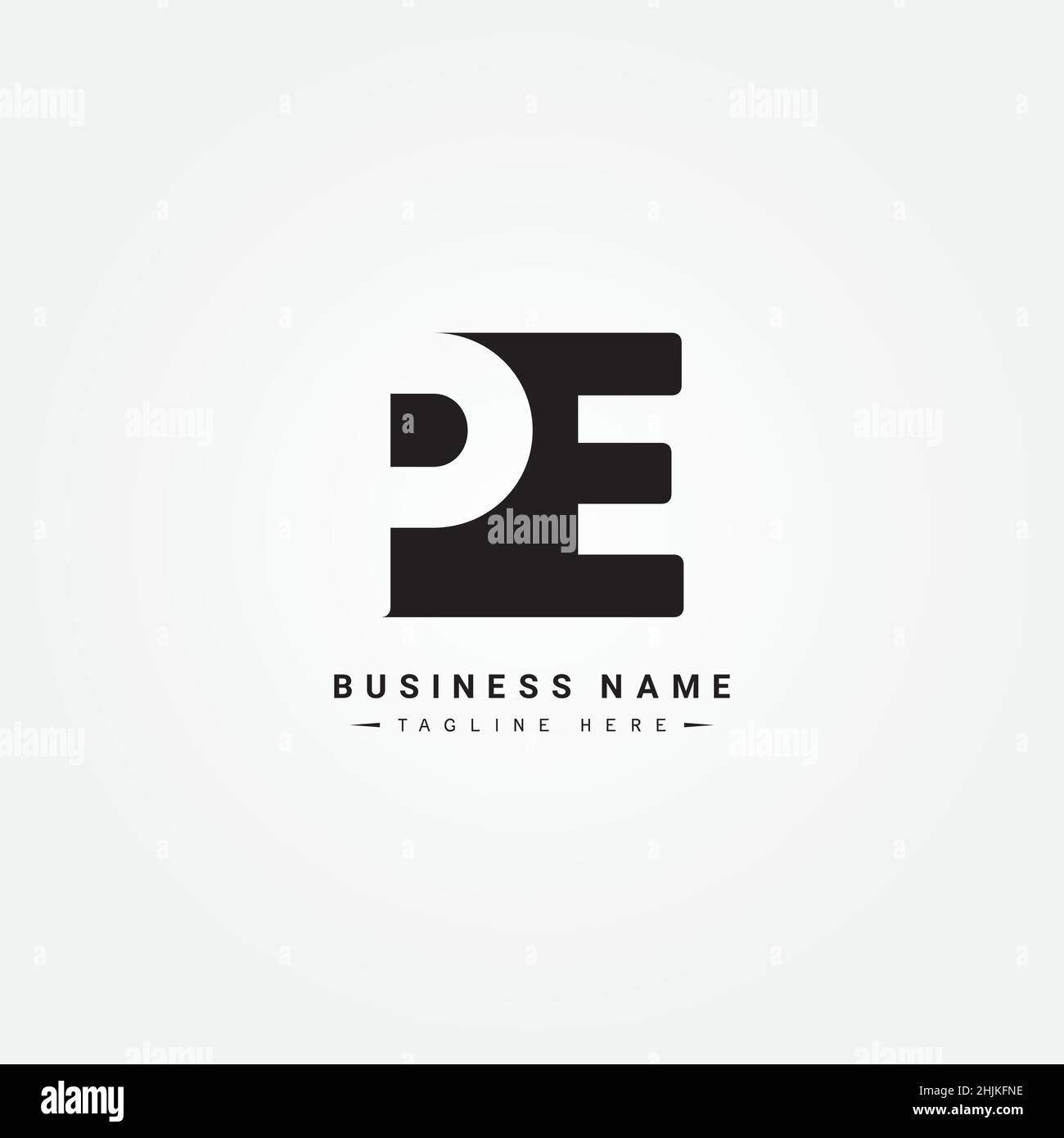 Lettre initiale logo PE - simple logo d'entreprise pour Alphabet P et E - modèle de logo vectoriel de monogramme pour initiales de nom d'entreprise Illustration de Vecteur