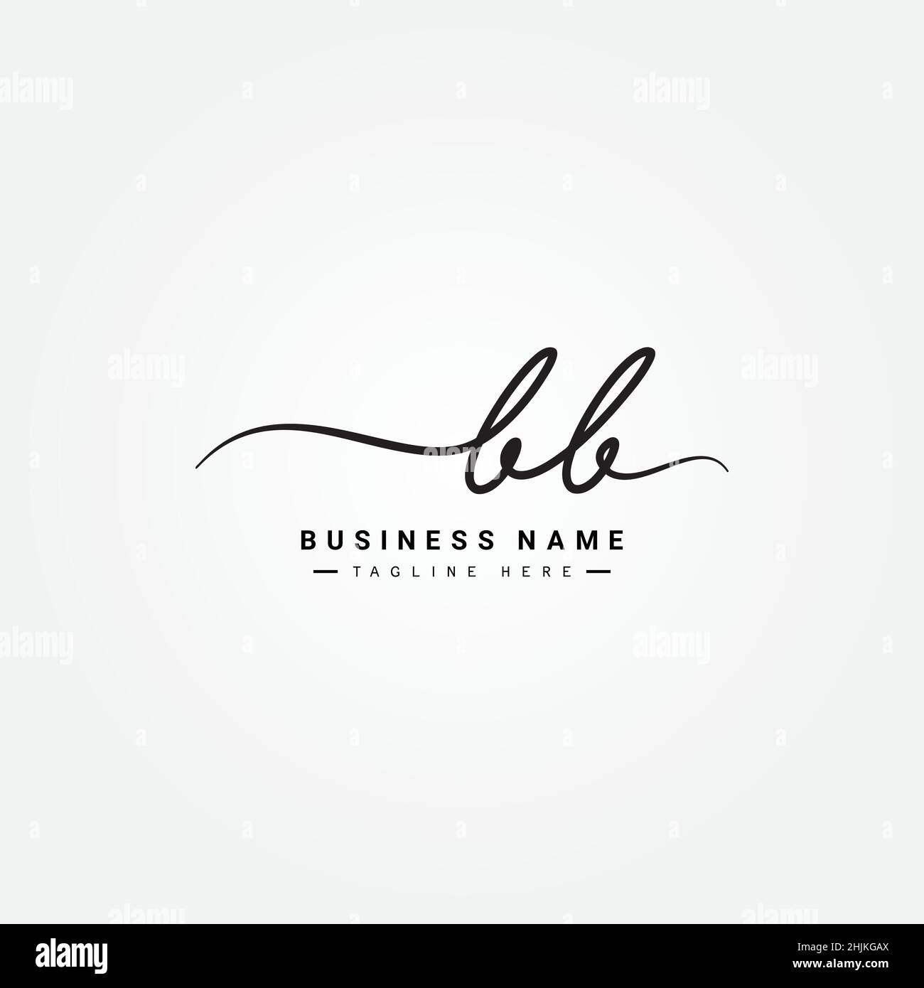 Lettre initiale logo BB - logo de signature manuscrite - logo vectoriel simple en style signature pour les initiales Illustration de Vecteur