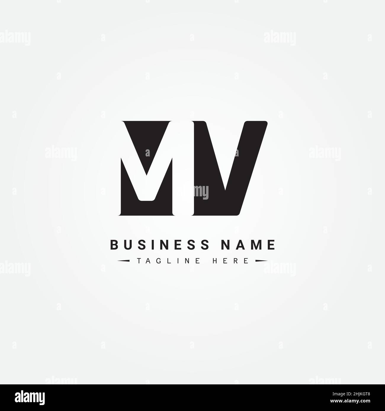 Logo commercial simple pour lettre initiale MV - logo alphabétique - modèle de logo vectoriel monogramme pour initiales de nom commercial Illustration de Vecteur