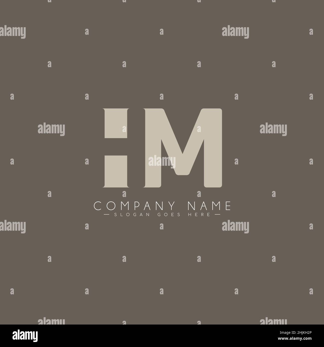 Logo commercial simple pour lettre initiale HM - logo alphabétique - modèle de logo vectoriel monogramme pour initiales de nom commercial Illustration de Vecteur