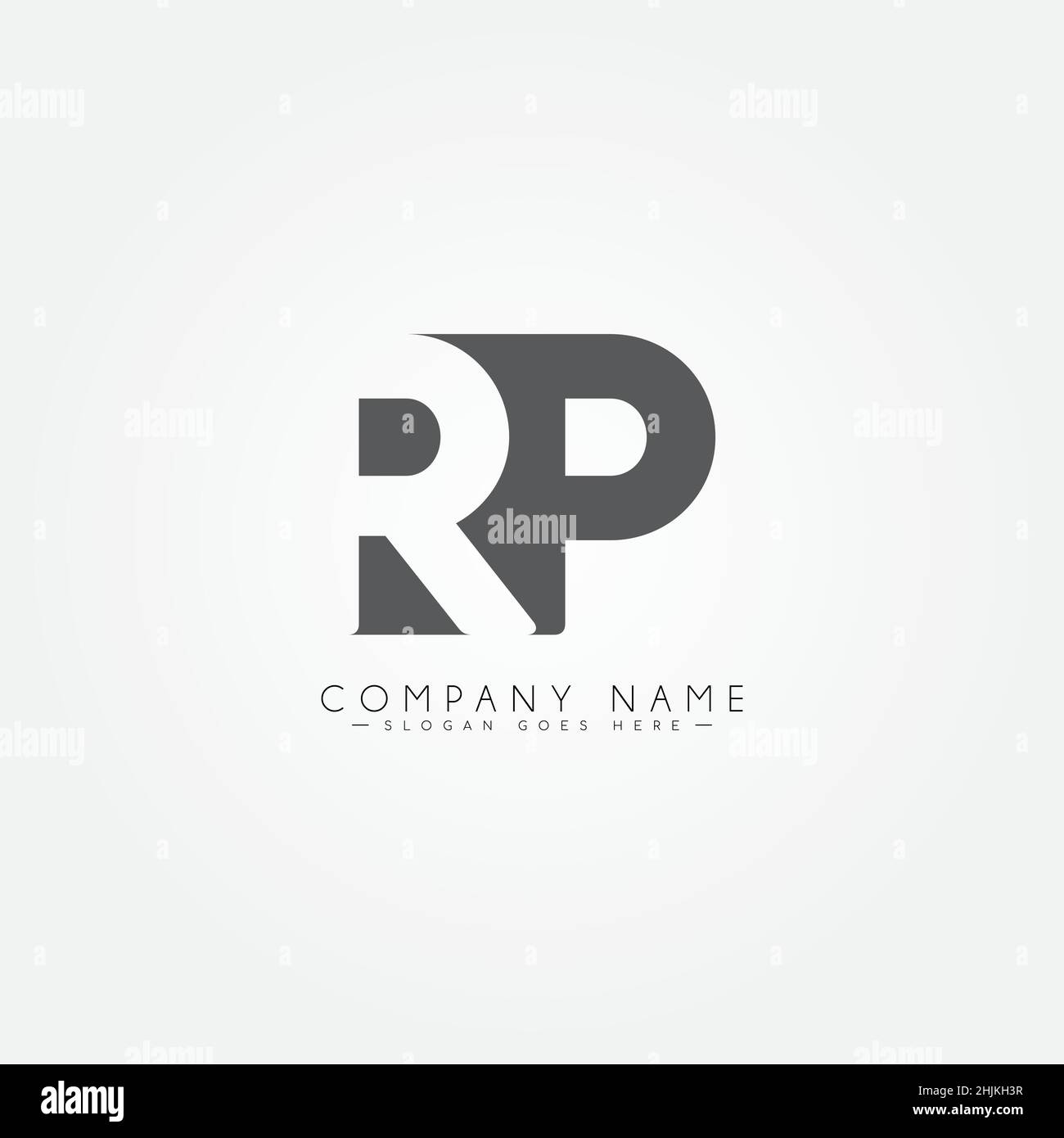 Lettre initiale logo RP - logo commercial simple pour Alphabet R et P - modèle de logo vectoriel monogramme pour initiales de nom commercial Illustration de Vecteur