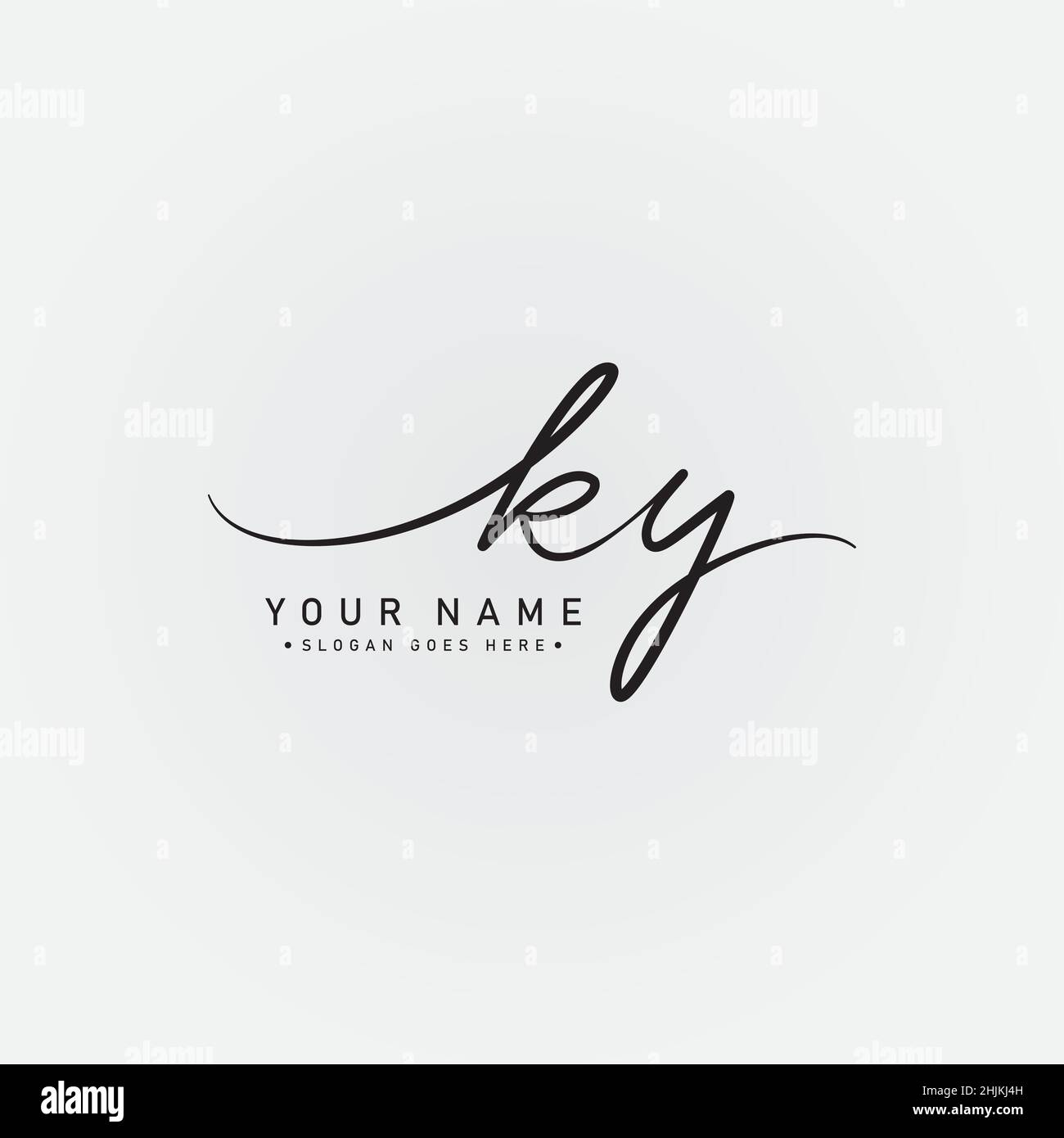 Logo KY de la lettre initiale - logo Signature dessiné à la main - logo vectoriel minimal pour les initiales de style écriture manuscrite Illustration de Vecteur
