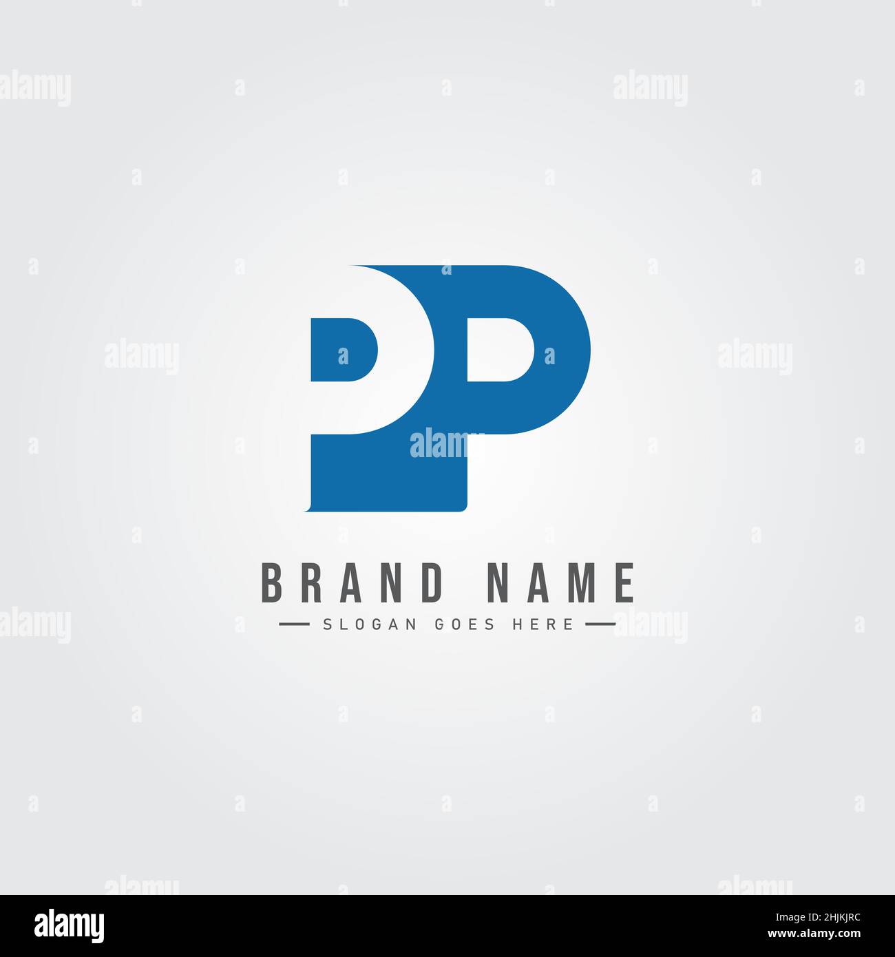 Lettre initiale logo PP - simple logo d'entreprise pour Alphabet PP - modèle de logo vectoriel monogramme pour initiales de nom d'entreprise Illustration de Vecteur