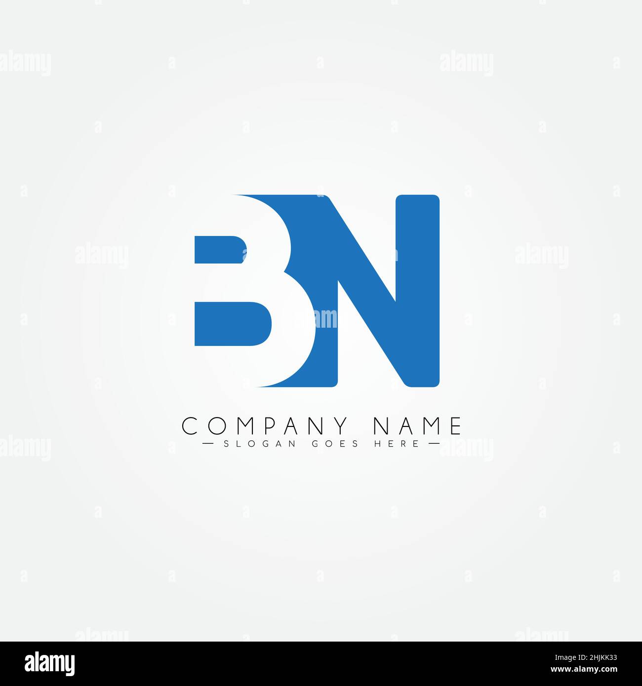 Lettre initiale logo BN - logo minimal d'entreprise pour Alphabet B et N - modèle de logo vectoriel monogramme pour initiales de nom d'entreprise Illustration de Vecteur