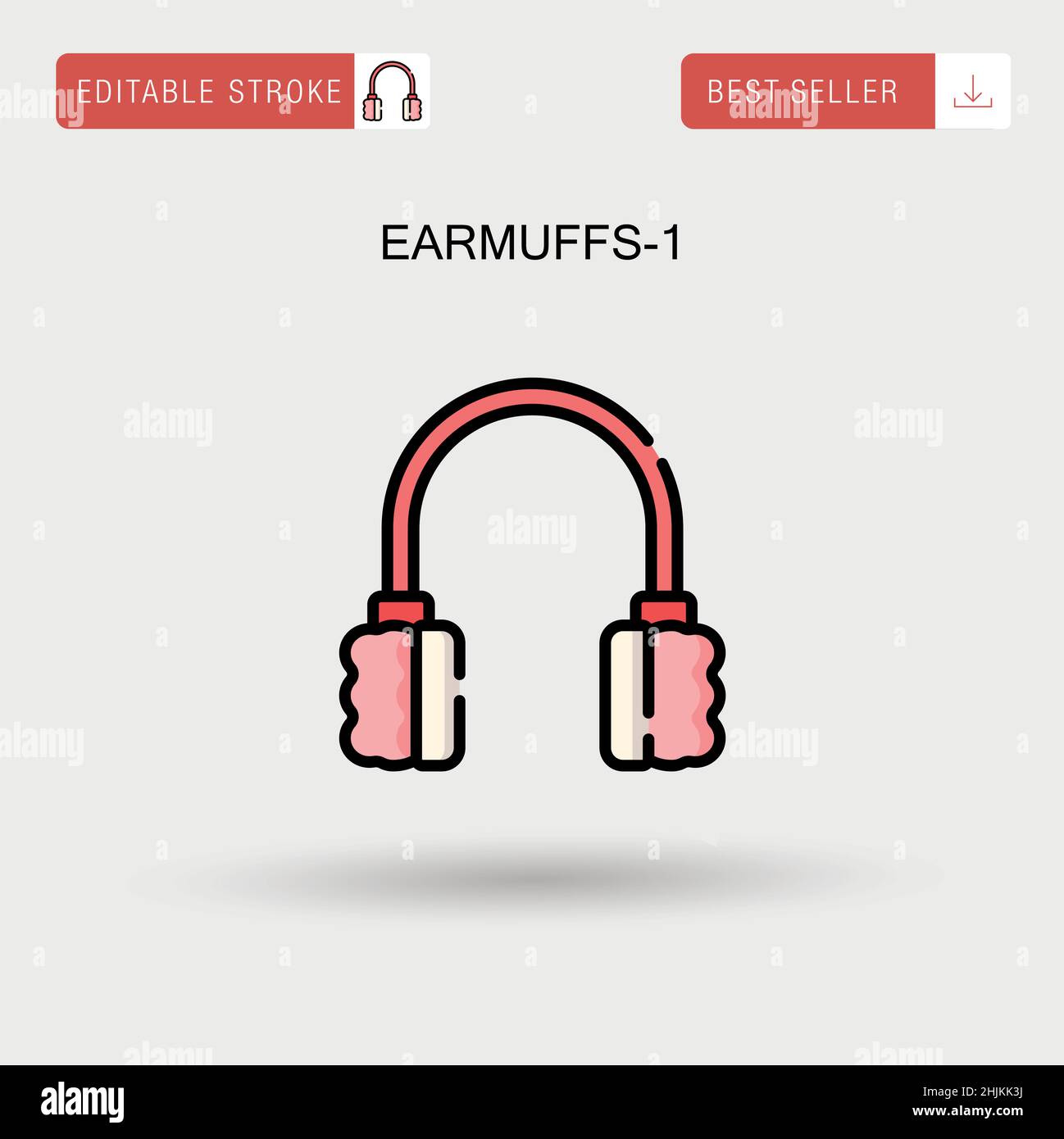 Casque antibruit-1 icône vecteur simple. Illustration de Vecteur