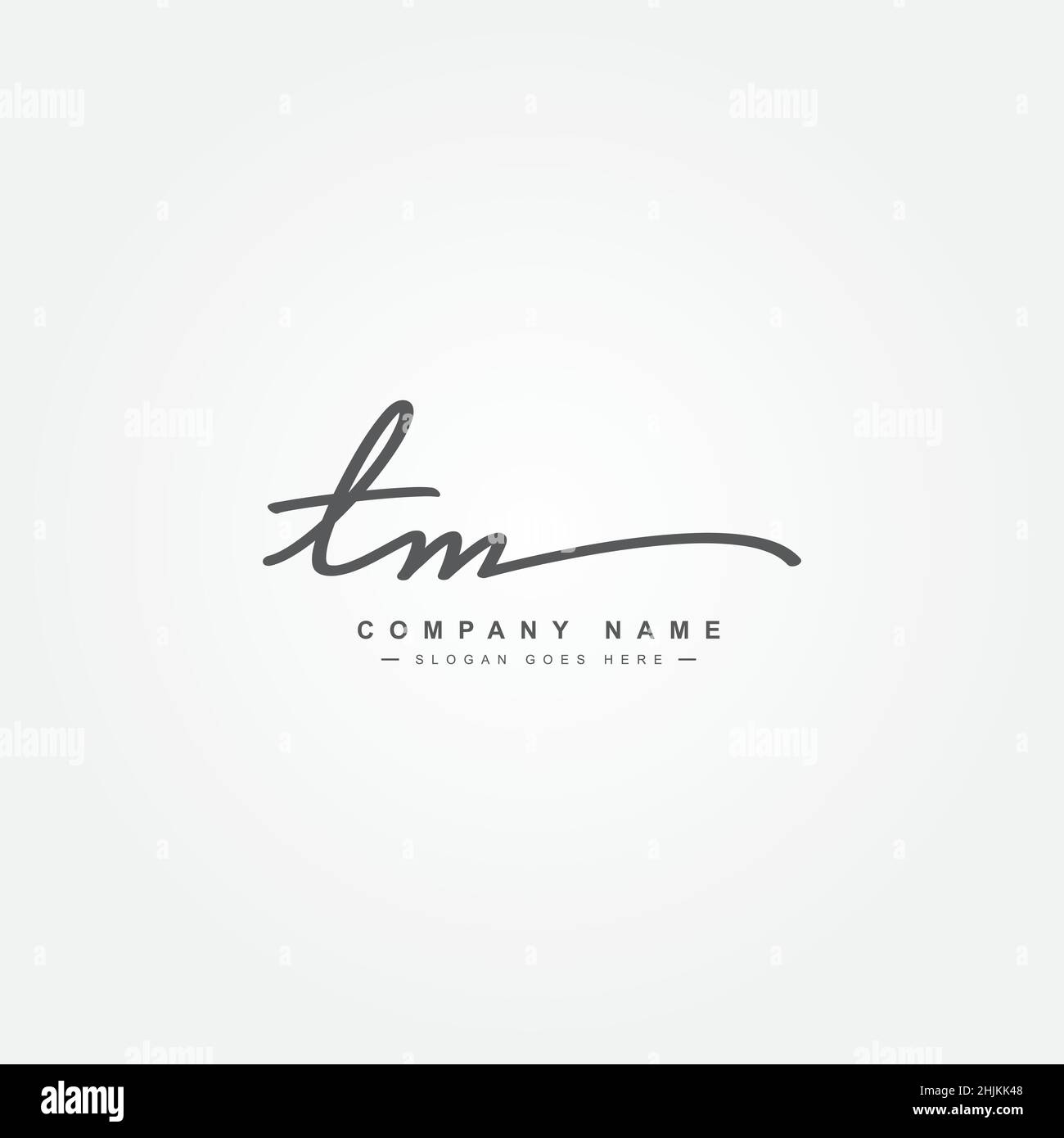 Logo initial Letter TM - logo de style Signature dessiné à la main - logo minimal Vector pour les initiales en style d'écriture manuscrite Illustration de Vecteur