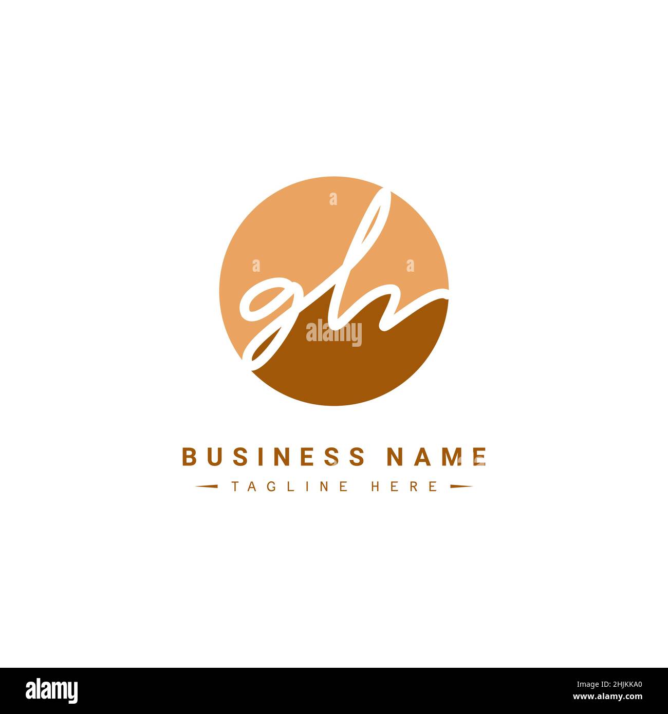 Lettre initiale logo GH - logo Signature dessiné à la main - logo vectoriel minimal pour les initiales en mode d'écriture manuscrite Illustration de Vecteur