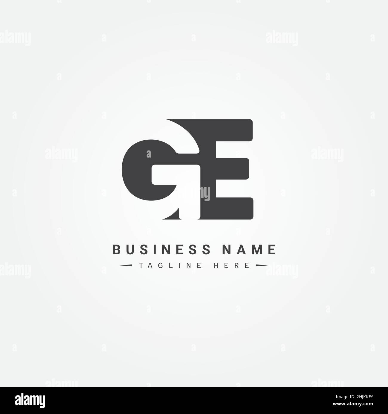 Lettre initiale logo GE - logo commercial minimal pour Alphabet G et E - modèle de logo vectoriel de monogramme pour initiales de nom commercial Illustration de Vecteur