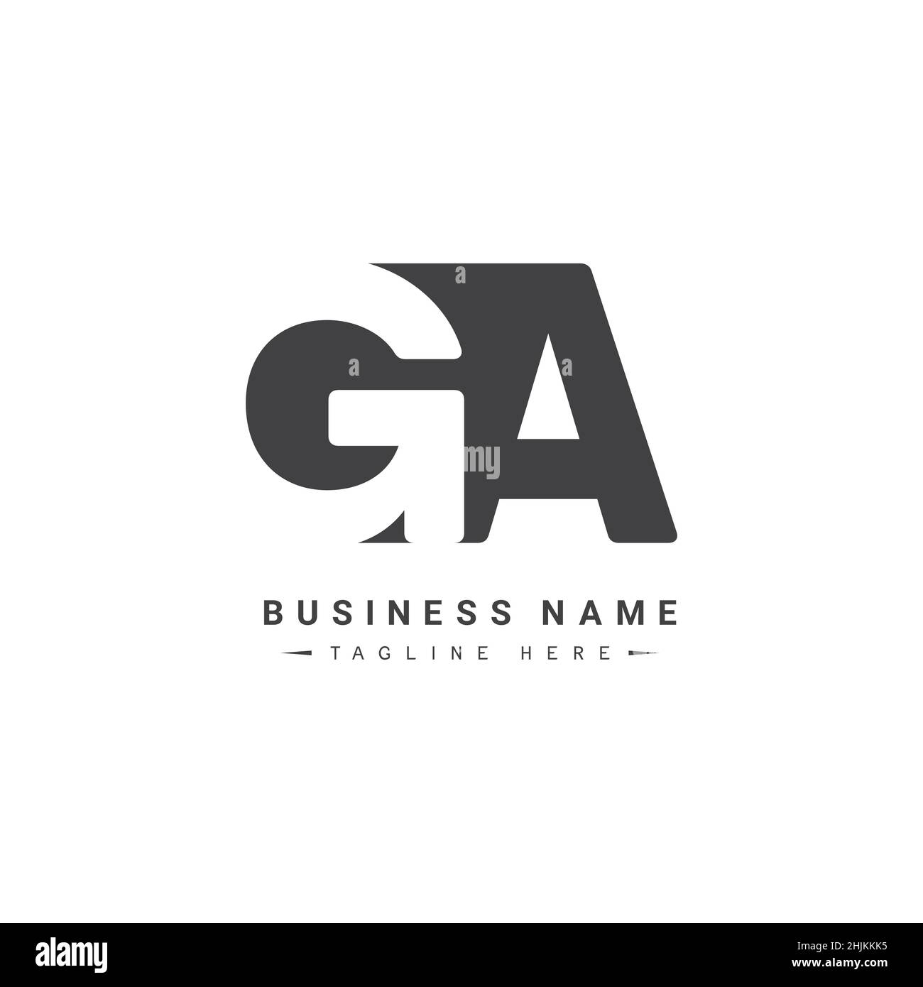 Logo minimal Business pour Alphabet GA - lettre initiale G et Logo a - modèle de logo Monogram Vector pour les initiales du nom de l'entreprise Illustration de Vecteur