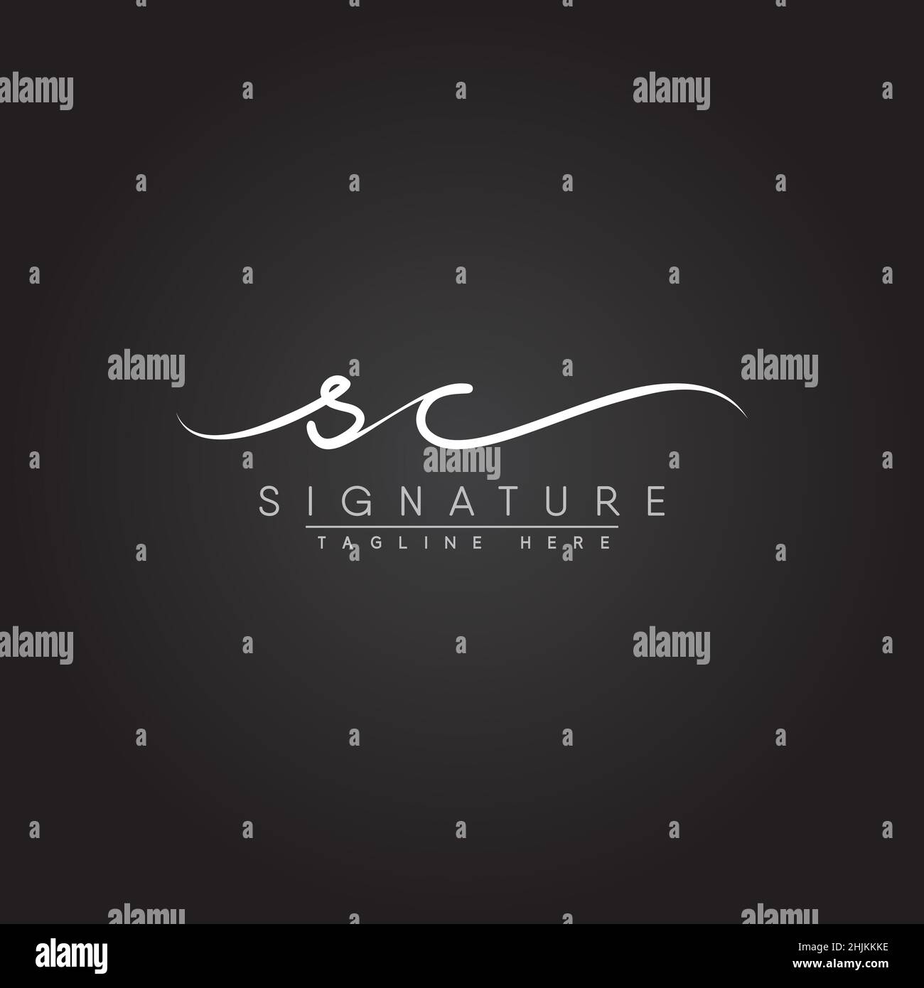 Logo lettre SC initiale - logo Signature dessiné à la main - logo vectoriel minimal pour les initiales en mode d'écriture manuscrite Illustration de Vecteur