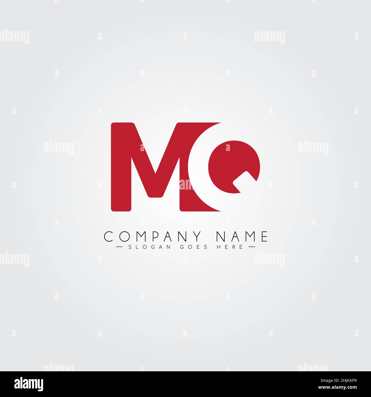 Lettre initiale logo MQ - logo commercial simple pour Alphabet M et Q - modèle de logo vectoriel de monogramme pour initiales de nom commercial Illustration de Vecteur