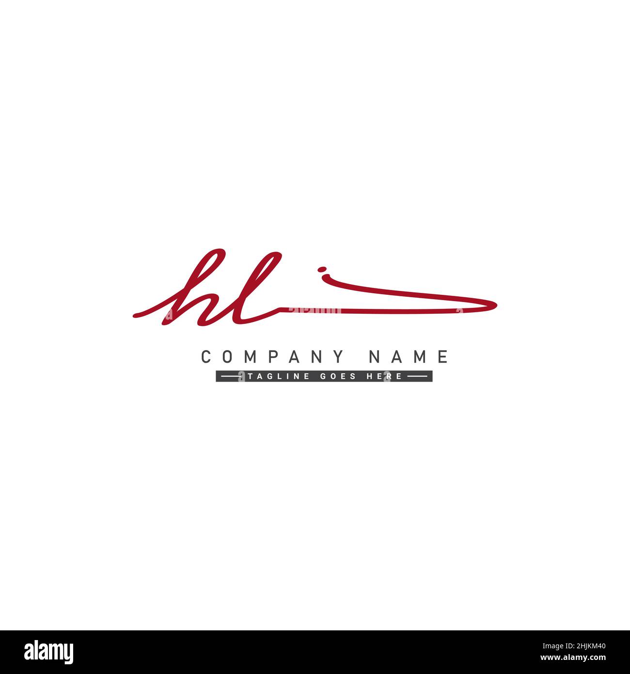 Logo lettre HL initiale - logo Signature manuscrit - logo vectoriel minimal pour les initiales en mode écriture manuscrite Illustration de Vecteur
